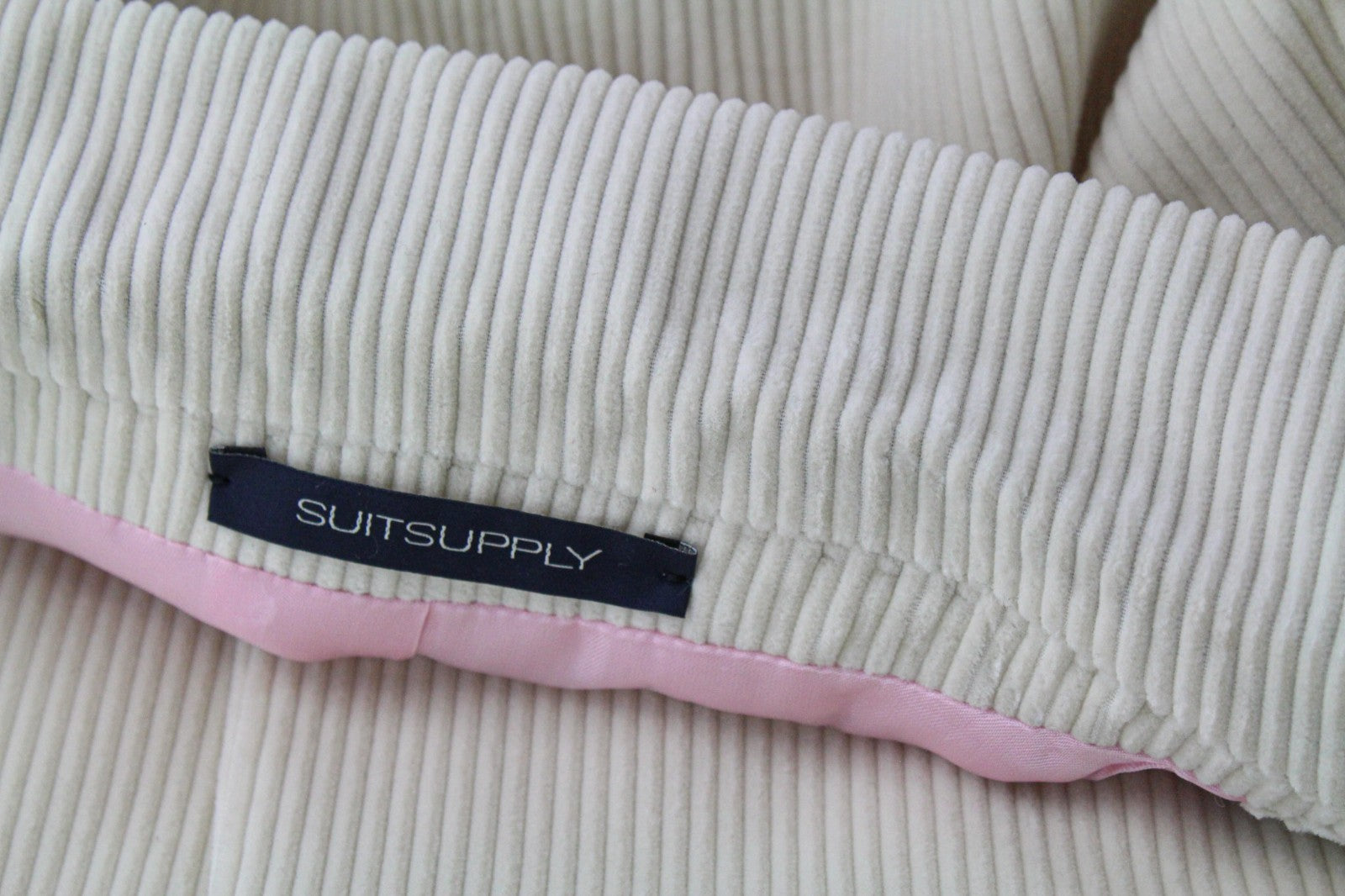 SUITSUPPLY La Spalla Men's Suit UK30R Beige Slim Cord Cotton Velvet 2Pc Design