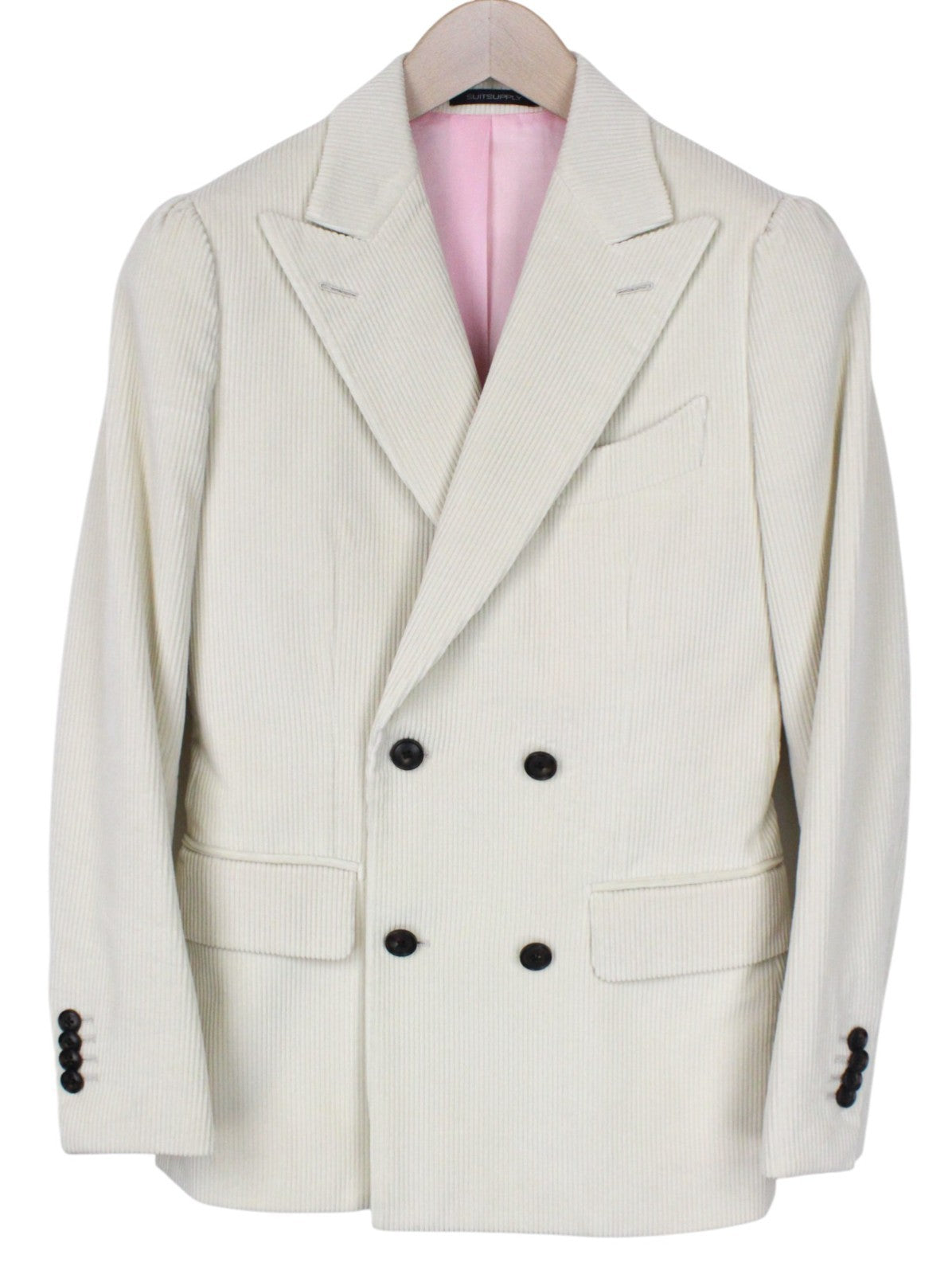 SUITSUPPLY La Spalla Men's Suit UK30R Beige Slim Cord Cotton Velvet 2Pc Design