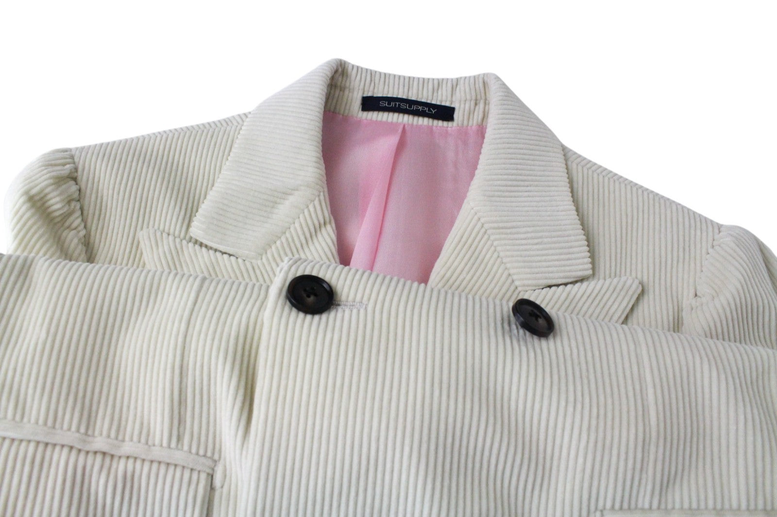 SUITSUPPLY La Spalla Men's Suit UK30R Beige Slim Cord Cotton Velvet 2Pc Design