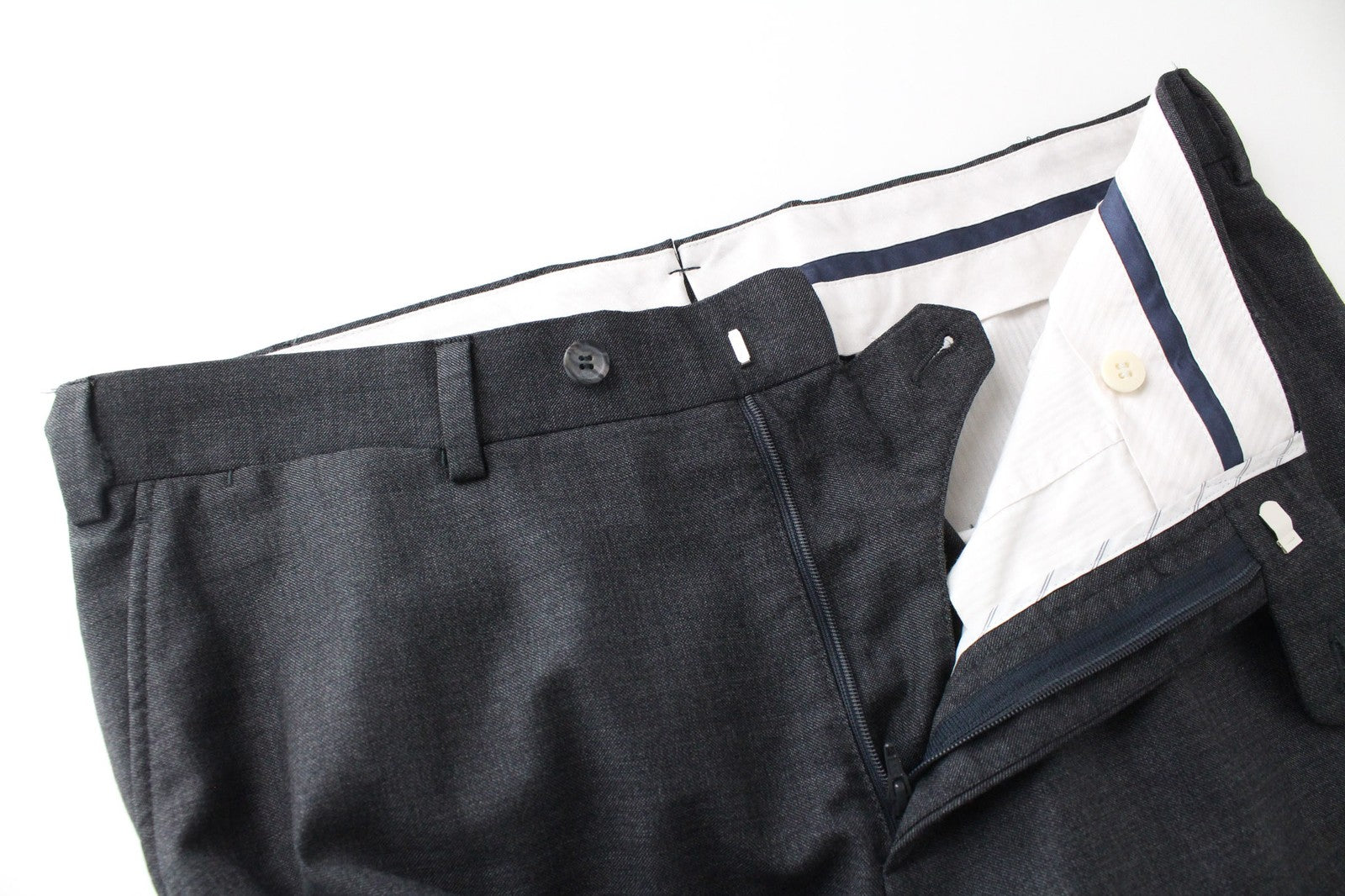 SUITSUPPLY Lazio Men's Suit UK38R Grey Wool S110s Slim 2Pc Perennial Sharkskin