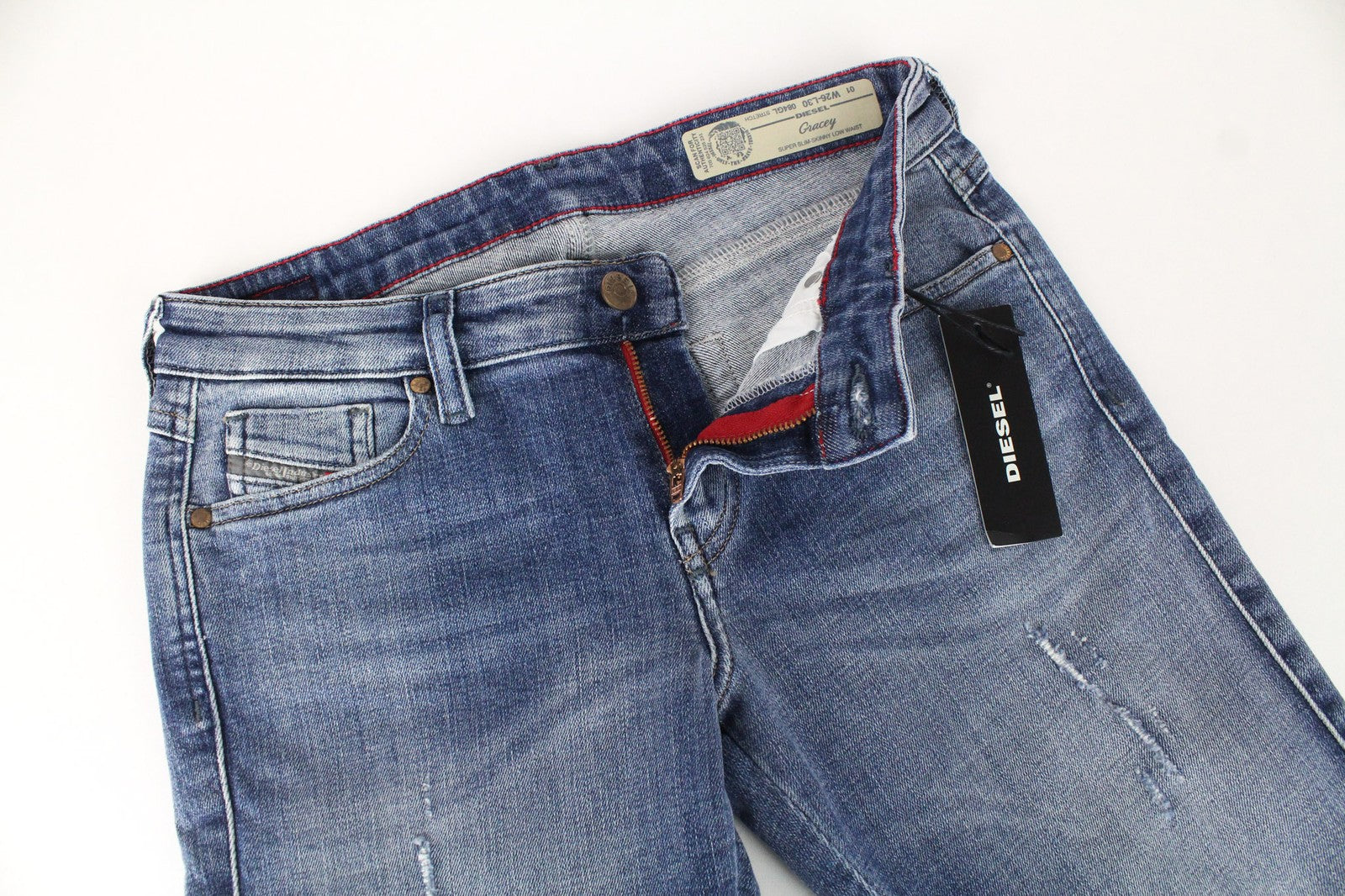 DIESEL Gracey 084GL Women's Jeans W26/L30 Super Slim Stretch Skinny Cotton Blue