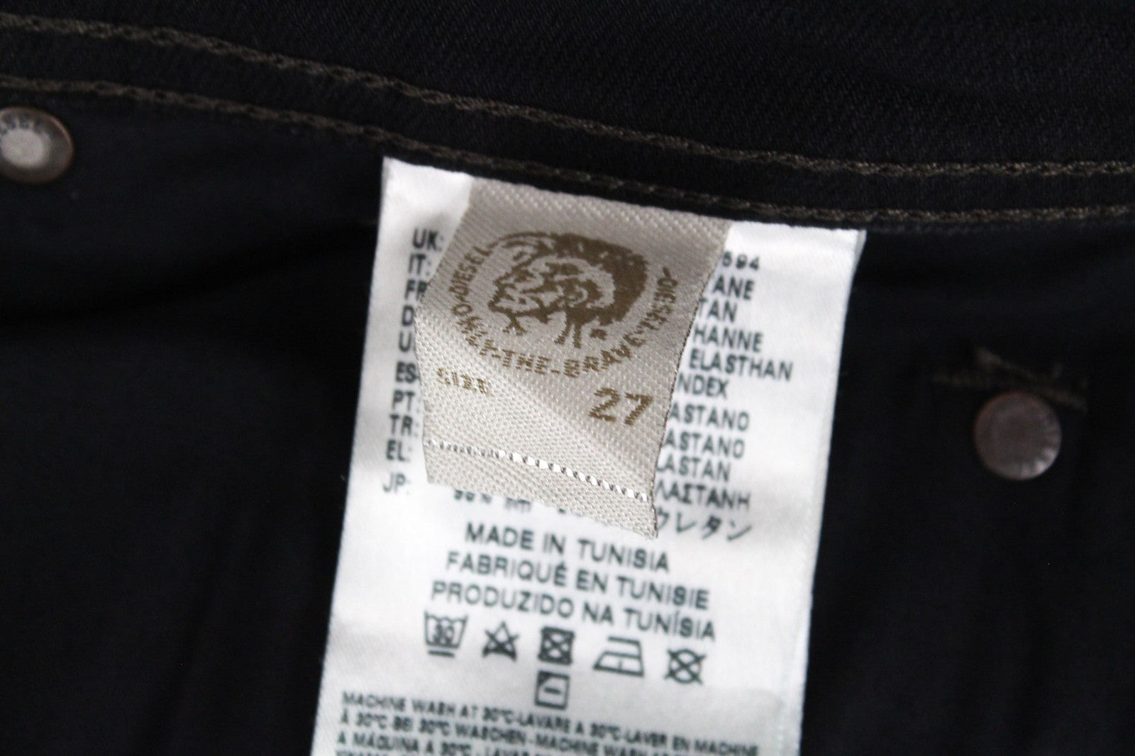 DIESEL Waykee 0886Z Men's Jeans W27/L32 Boys Black Straight Cotton Stretch Fit