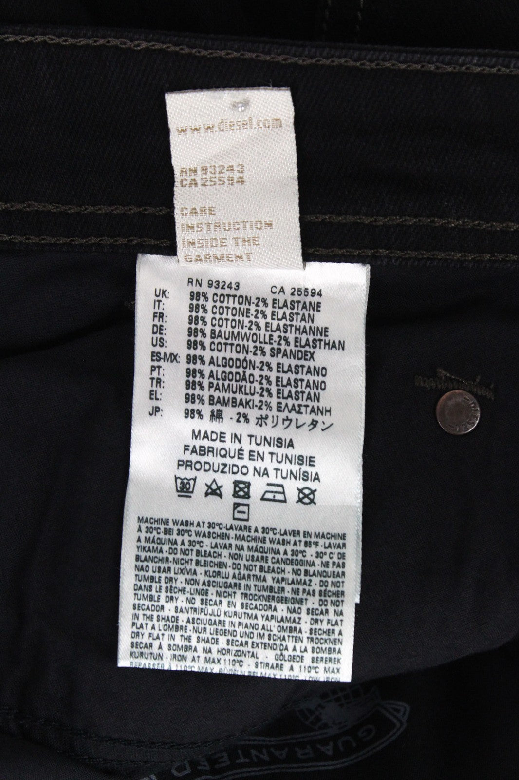 DIESEL Waykee 0886Z Men's Jeans W27/L32 Boys Black Straight Cotton Stretch Fit