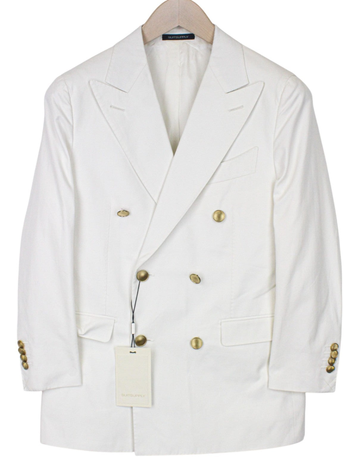 SUITSUPPLY La Spalla vyriškas švarkas UK34S balkšvas dvieilis medvilninis švarkas 