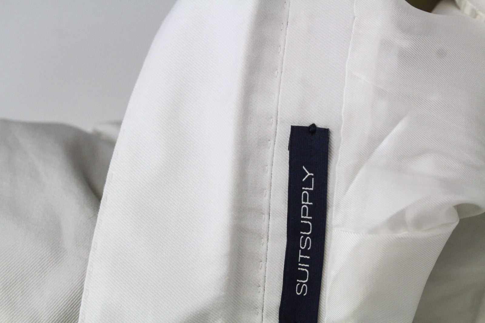 SUITSUPPLY La Spalla vyriškas švarkas UK34S balkšvas dvieilis medvilninis švarkas 