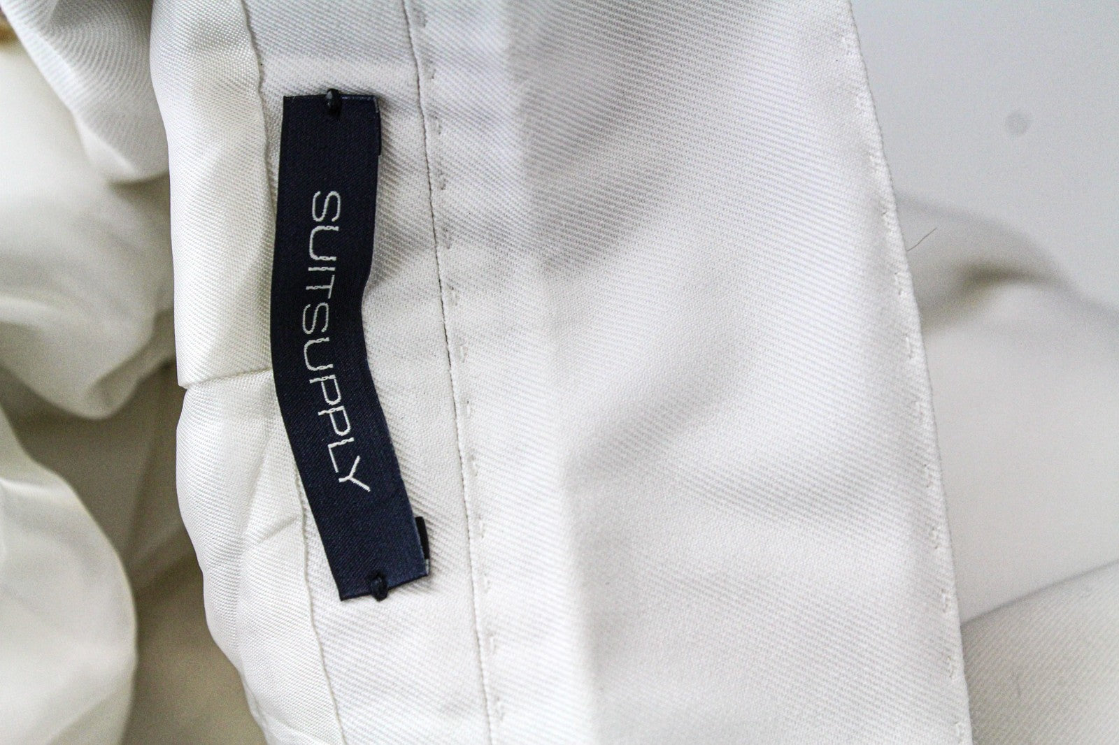 SUITSUPPLY La Spalla vyriškas švarkas UK34S balkšvas dvieilis medvilninis švarkas 