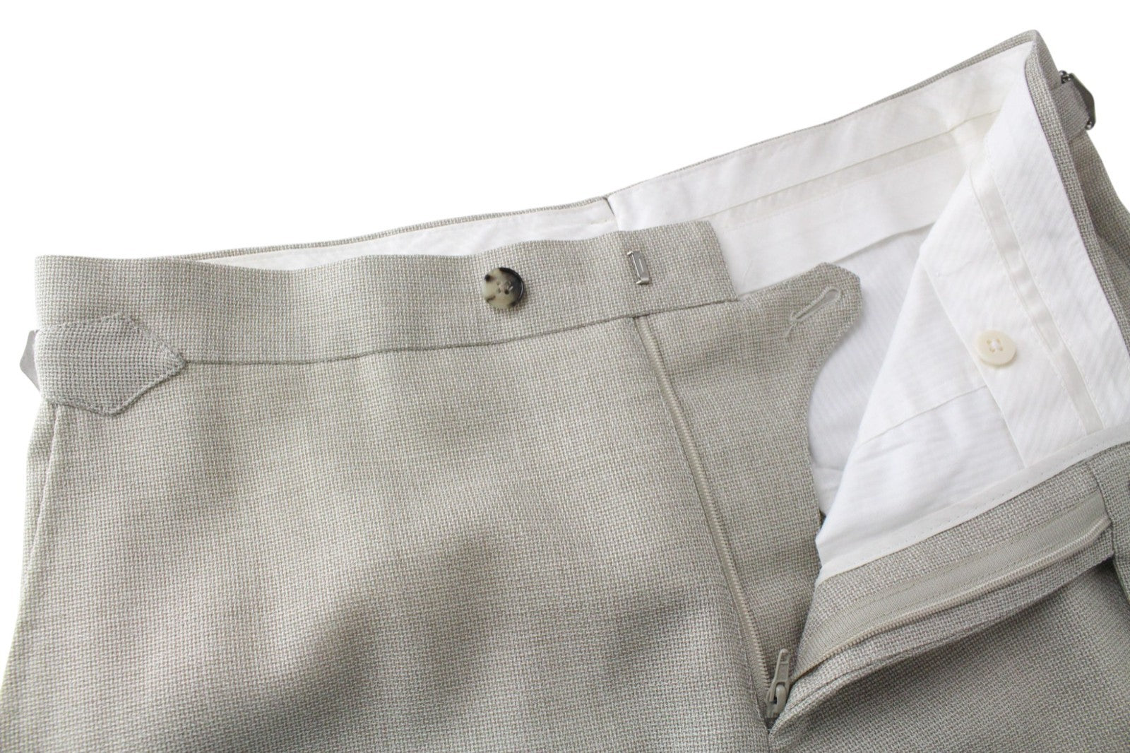 SUITSUPPLY Havana Jetted Men's Suit UK38R Beige Pure Wool Slim 2Pc Melange Look