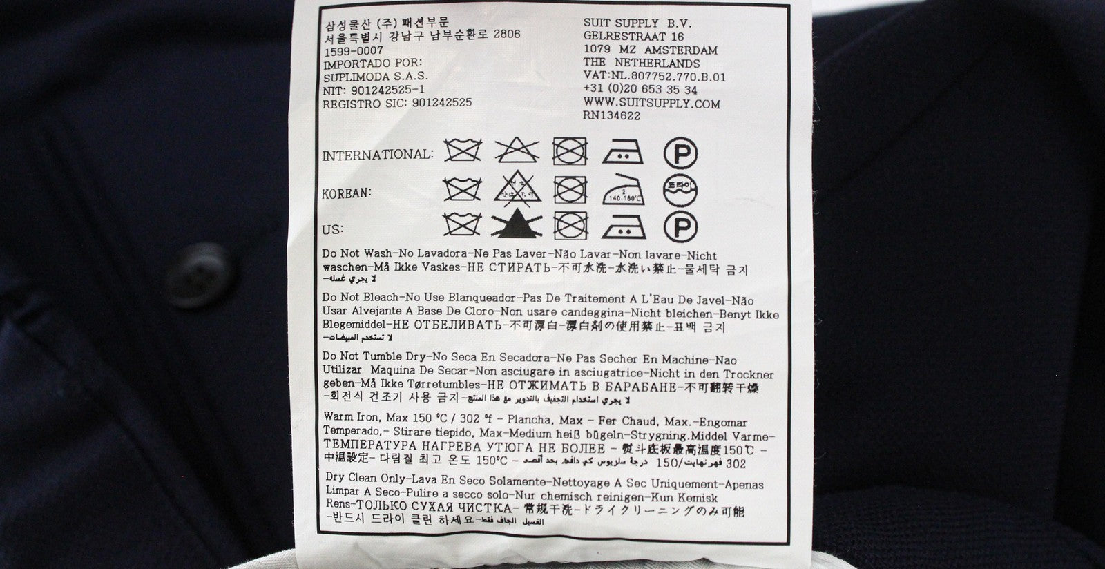 SUITSUPPLY Havana Men's Suit UK38R Blue Wool Stretch Slim 2Pc Formal Single Row