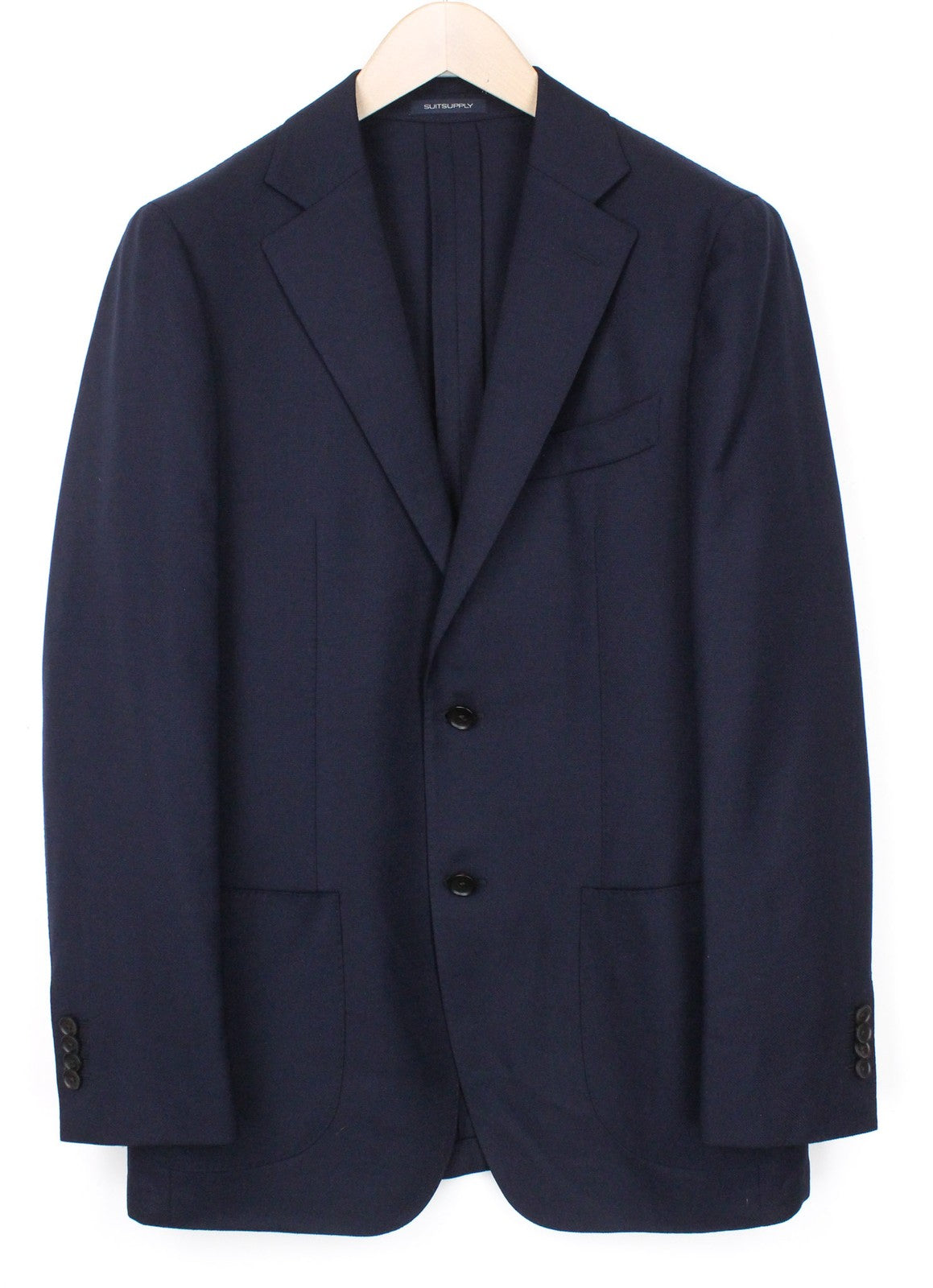 SUITSUPPLY Havana Men's Suit UK38R Blue Wool Stretch Slim 2Pc Formal Single Row