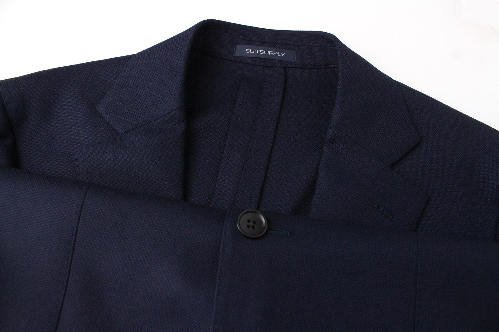 SUITSUPPLY Havana Men's Suit UK38R Blue Wool Stretch Slim 2Pc Formal Single Row