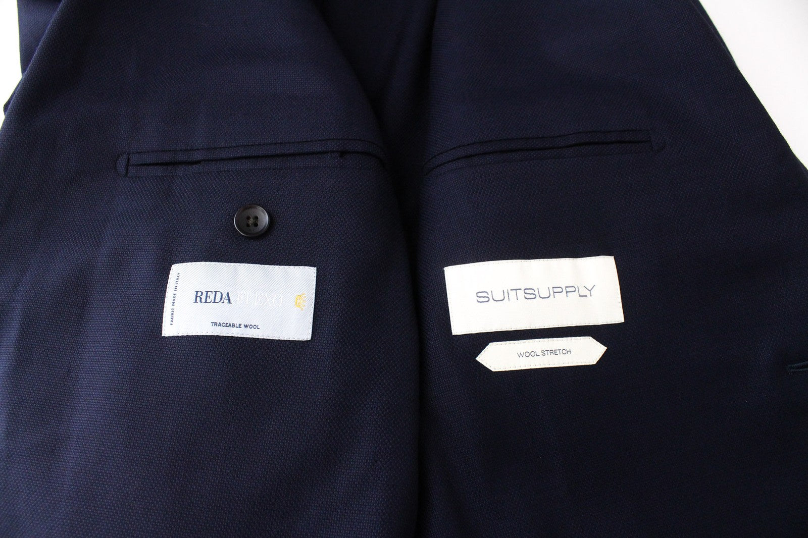 SUITSUPPLY Havana Men's Suit UK38R Blue Wool Stretch Slim 2Pc Formal Single Row