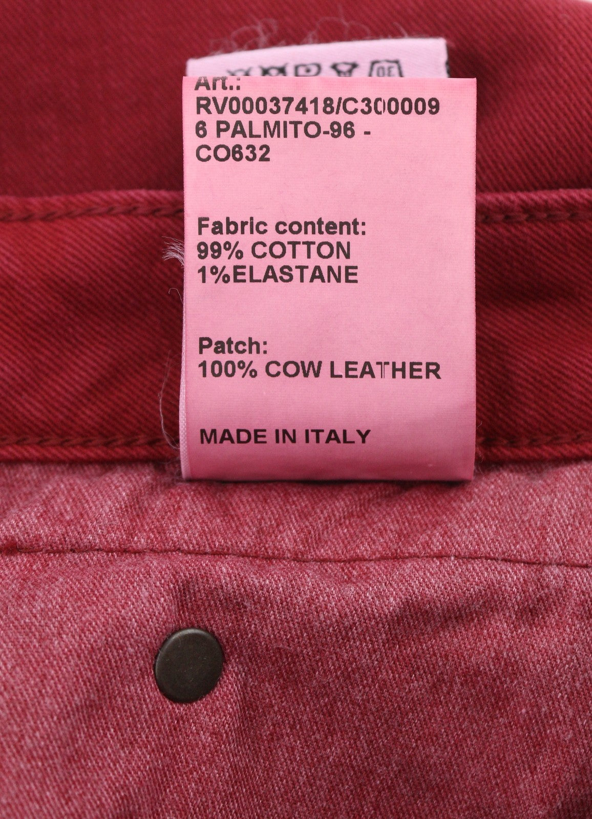 R13 Boy Straight Women Trousers 27 Vivid Red Stretch Ankle Length Zip RRP€499