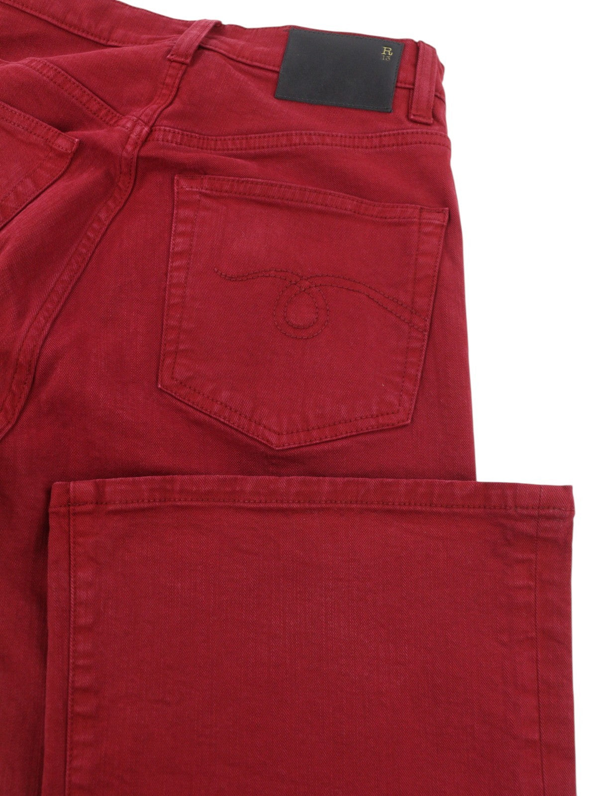 R13 Jane Women Trousers 27 Vivid Red Stretch Fitted Slim Straight Fit RRP€595