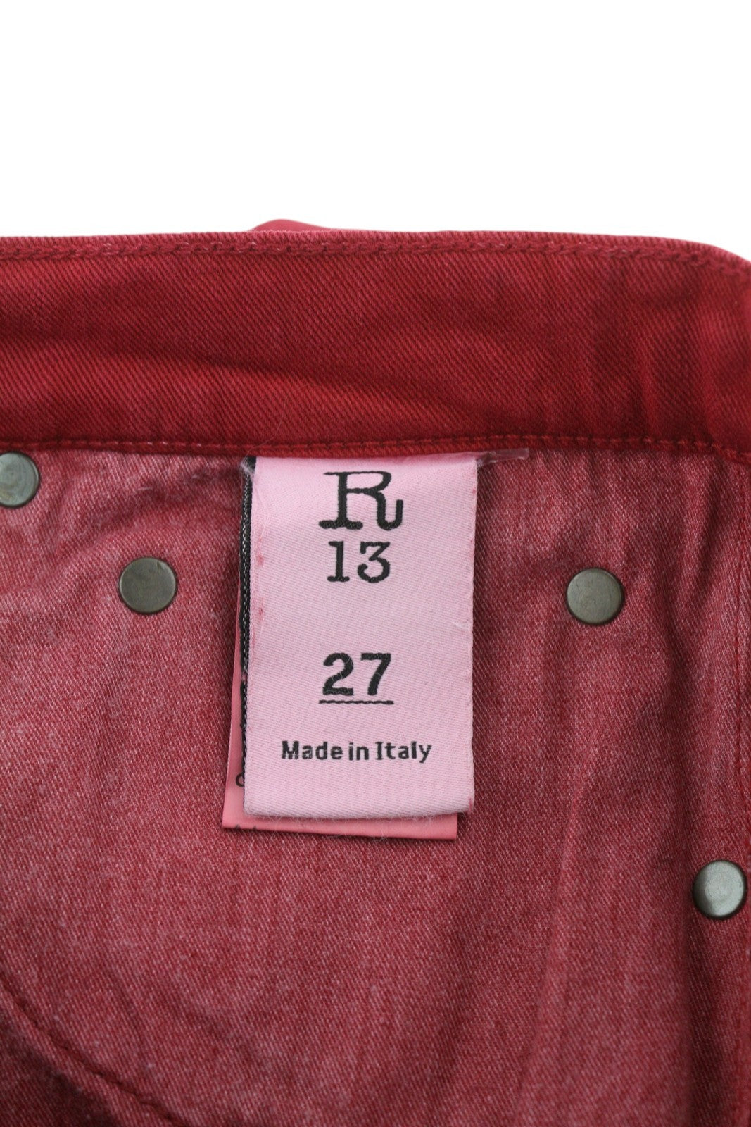 R13 Jane Women Trousers 27 Vivid Red Stretch Fitted Slim Straight Fit RRP€595