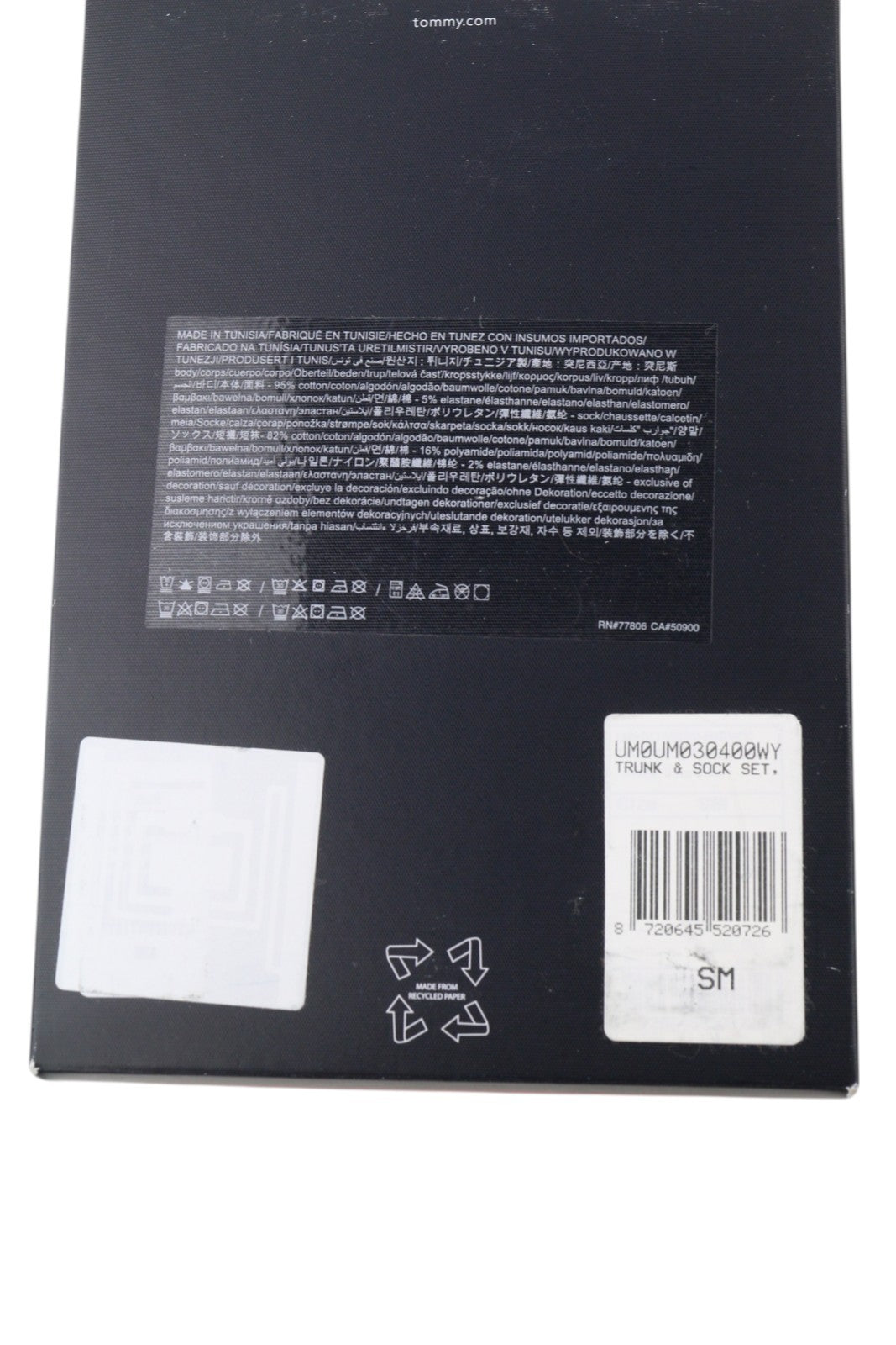 TOMMY HILFIGER Men Underwear S Blue Trunk Print & Sock Set Boxers Embroidered