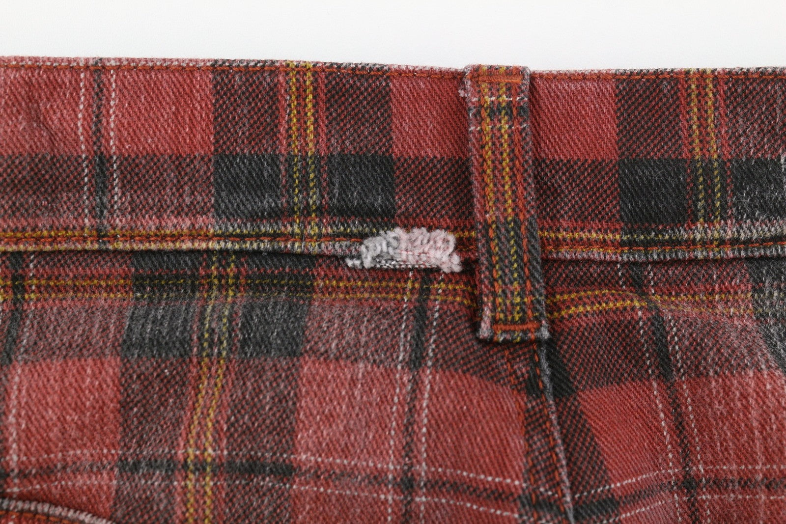 R13 Tailored Drop Women Trousers 27 Ash Red Plaid Ankle Cropped Relaxed RRP€710