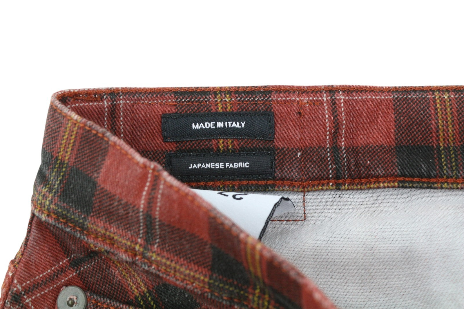 R13 Tailored Drop Women Trousers 27 Ash Red Plaid Ankle Cropped Relaxed RRP€710