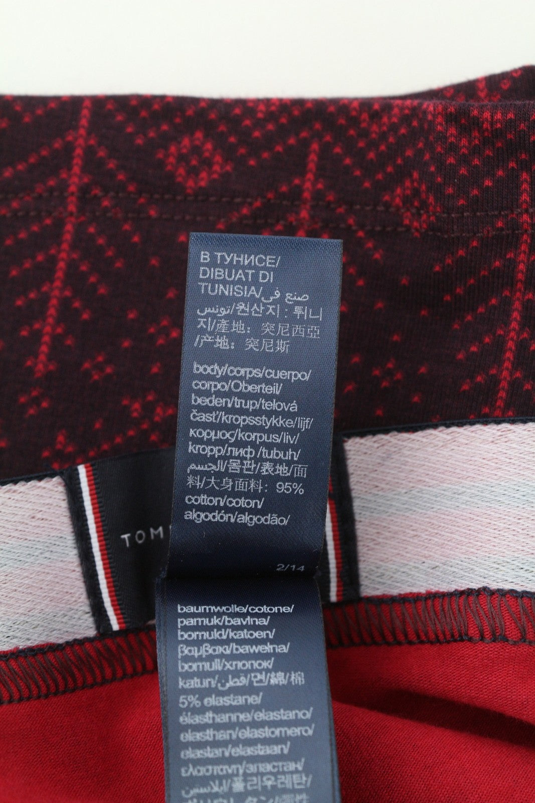 TOMMY HILFIGER Men Underwear S Burgundy Trunk Print & Sock Set Boxers Patterned