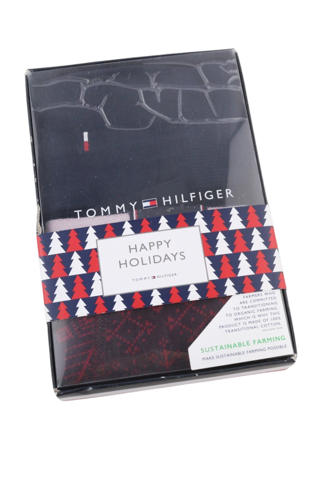 TOMMY HILFIGER Men Underwear S Burgundy Trunk Print & Sock Set Boxers Patterned