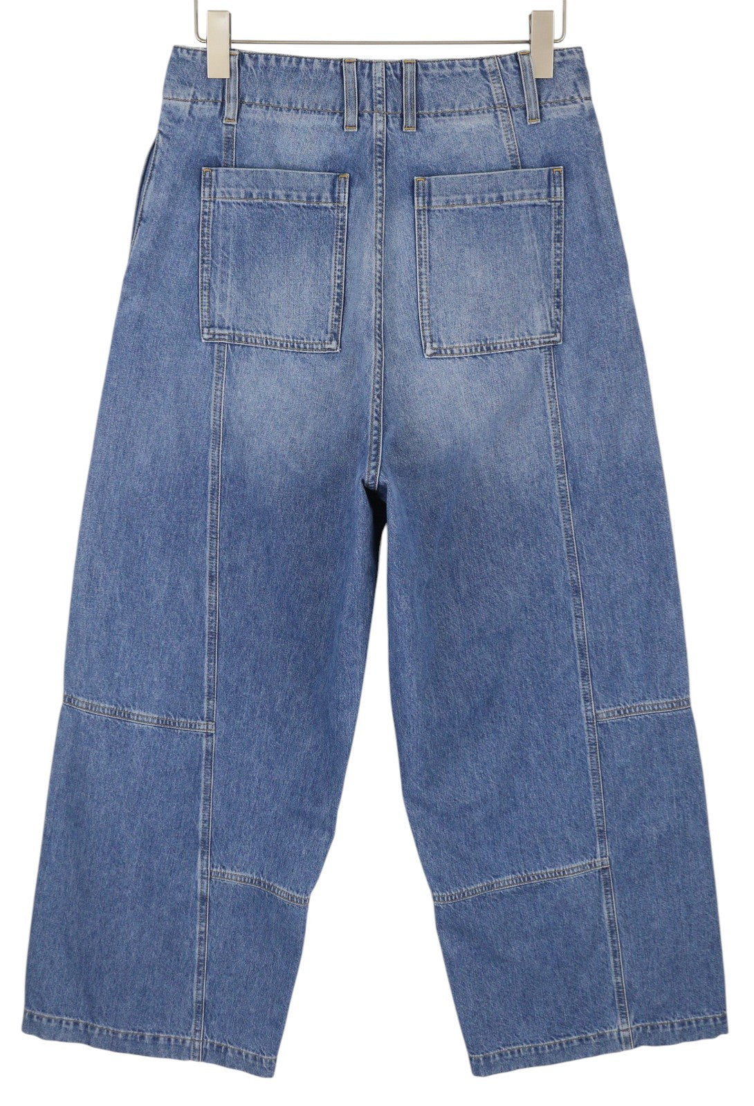 PLAN C Women Jeans 40 Blue Faded Wide Straight Leg Relaxed Fit Denim RRP€529