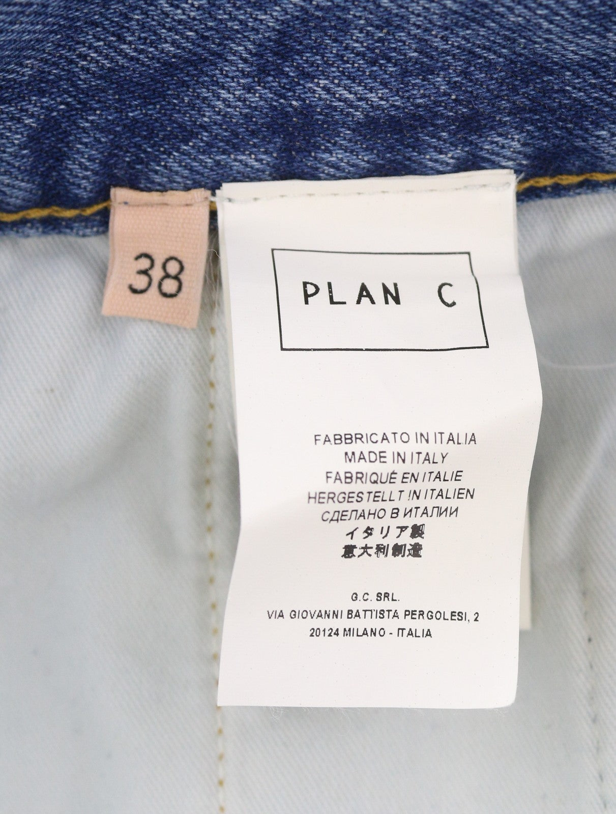 PLAN C Women Jeans 38 Blue Washed Straight Leg Relaxed Fit Button Fly RRP€550