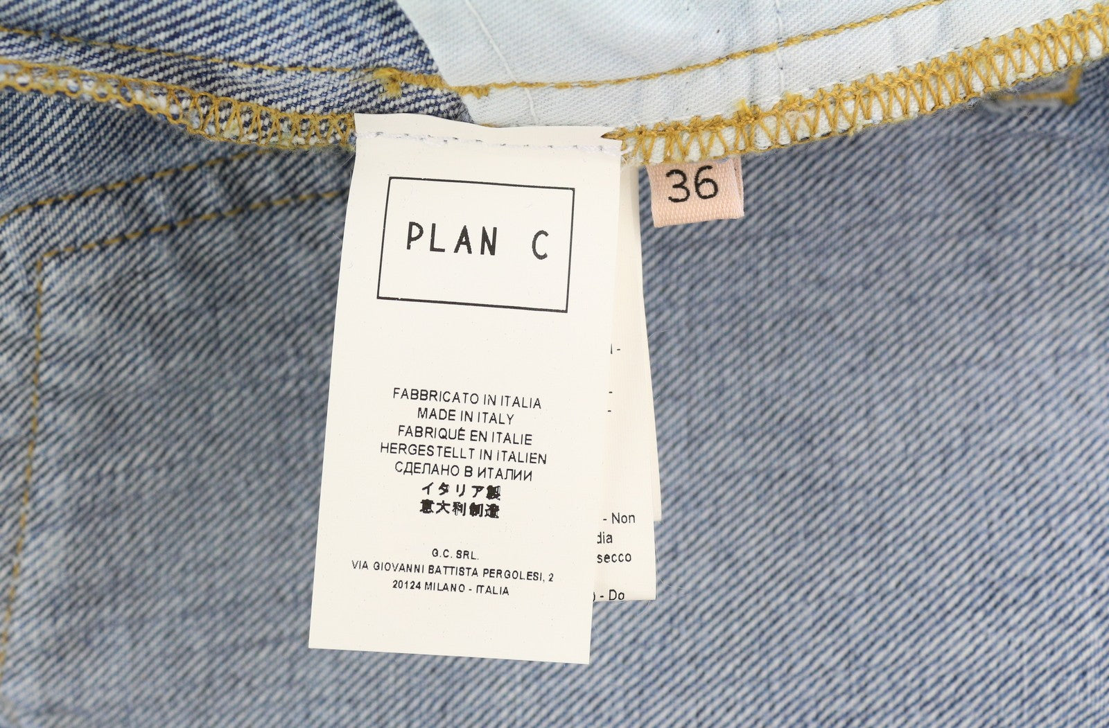 PLAN C Women Jeans 36 Blue Ankle Length Mid Rise Button Fly Straight RRP€440