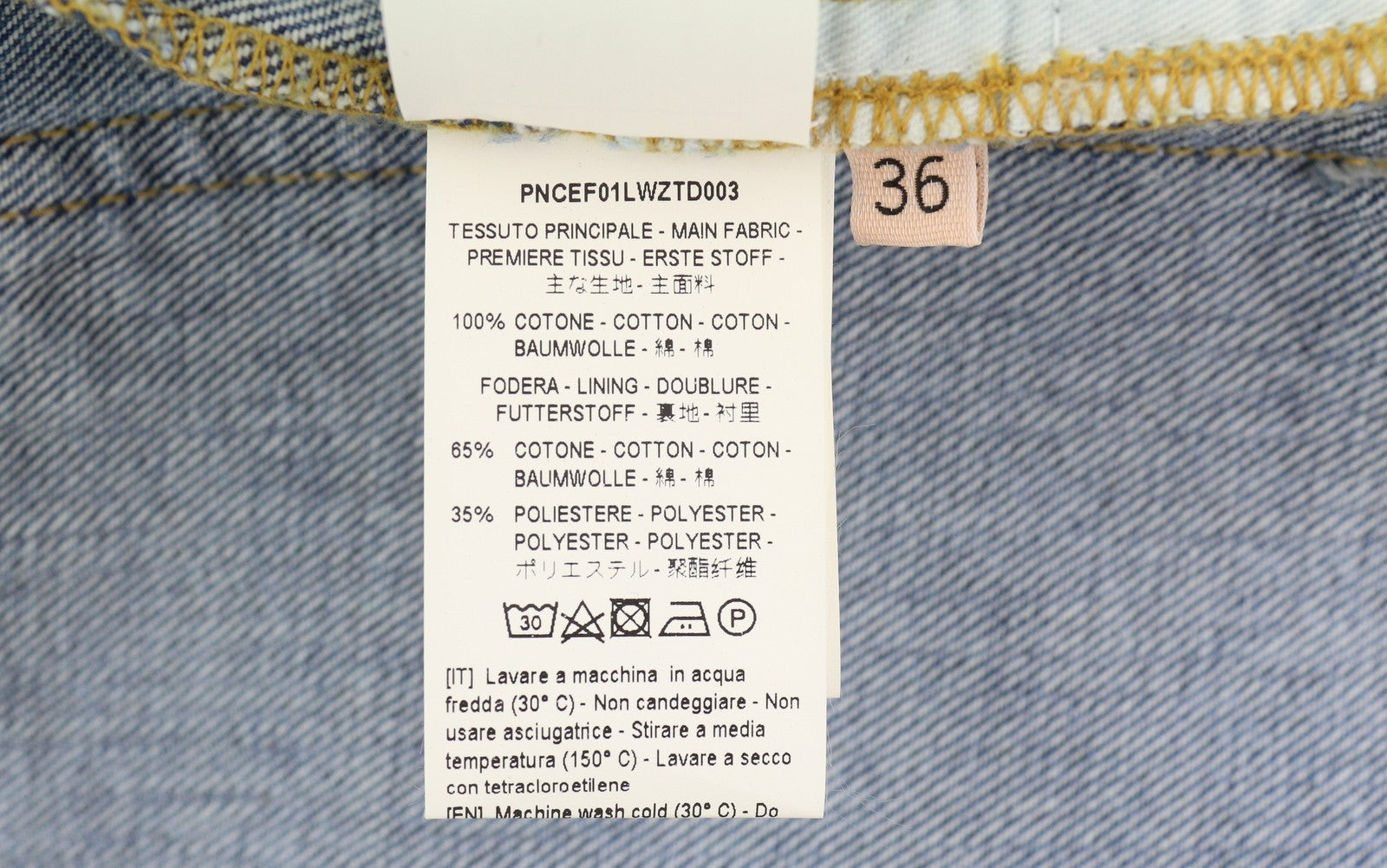 PLAN C Women Jeans 36 Blue Ankle Length Mid Rise Button Fly Straight RRP€440