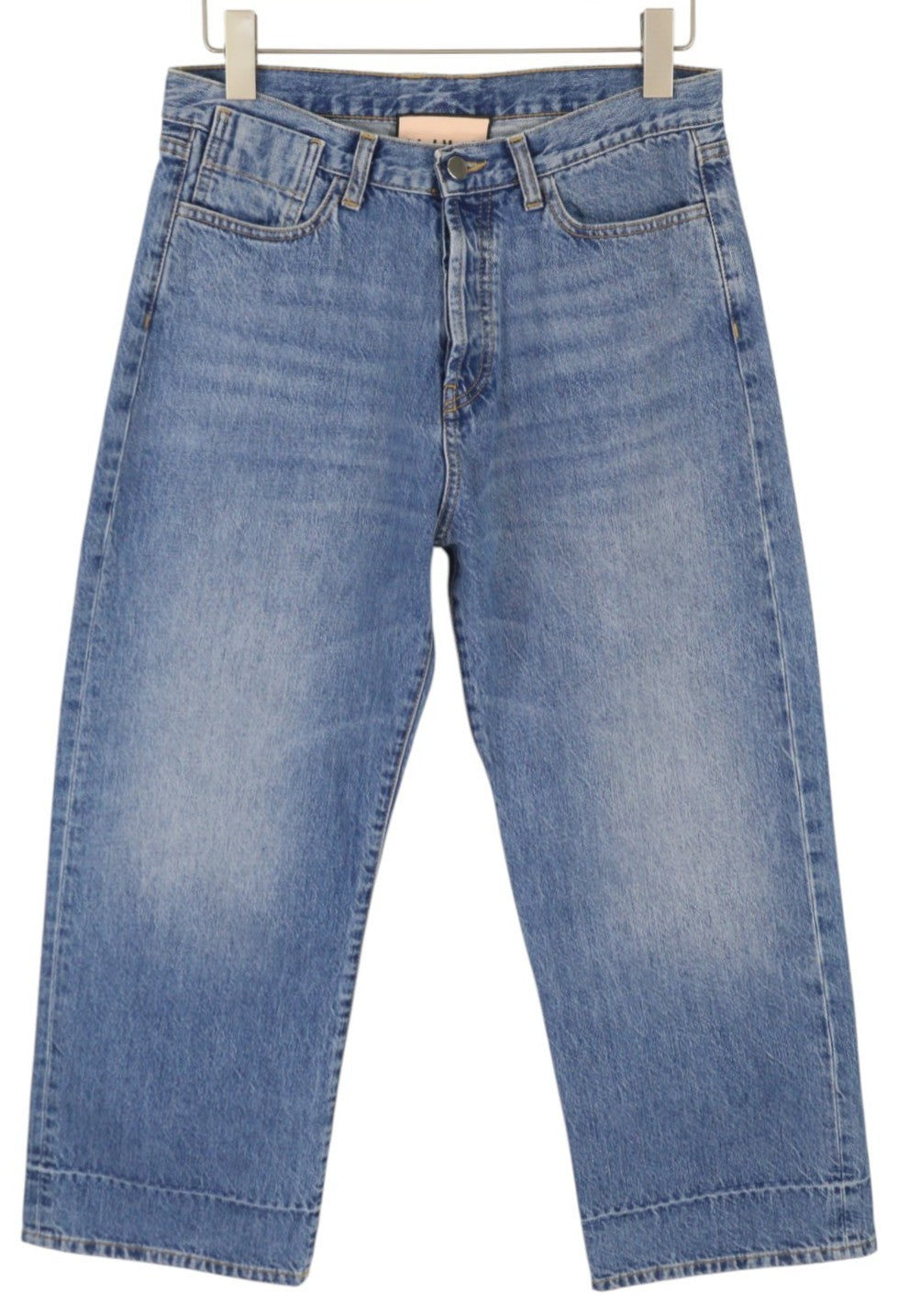 PLAN C Women Jeans 42 Blue Ankle Length Mid Rise Button Fly Straight RRP€440