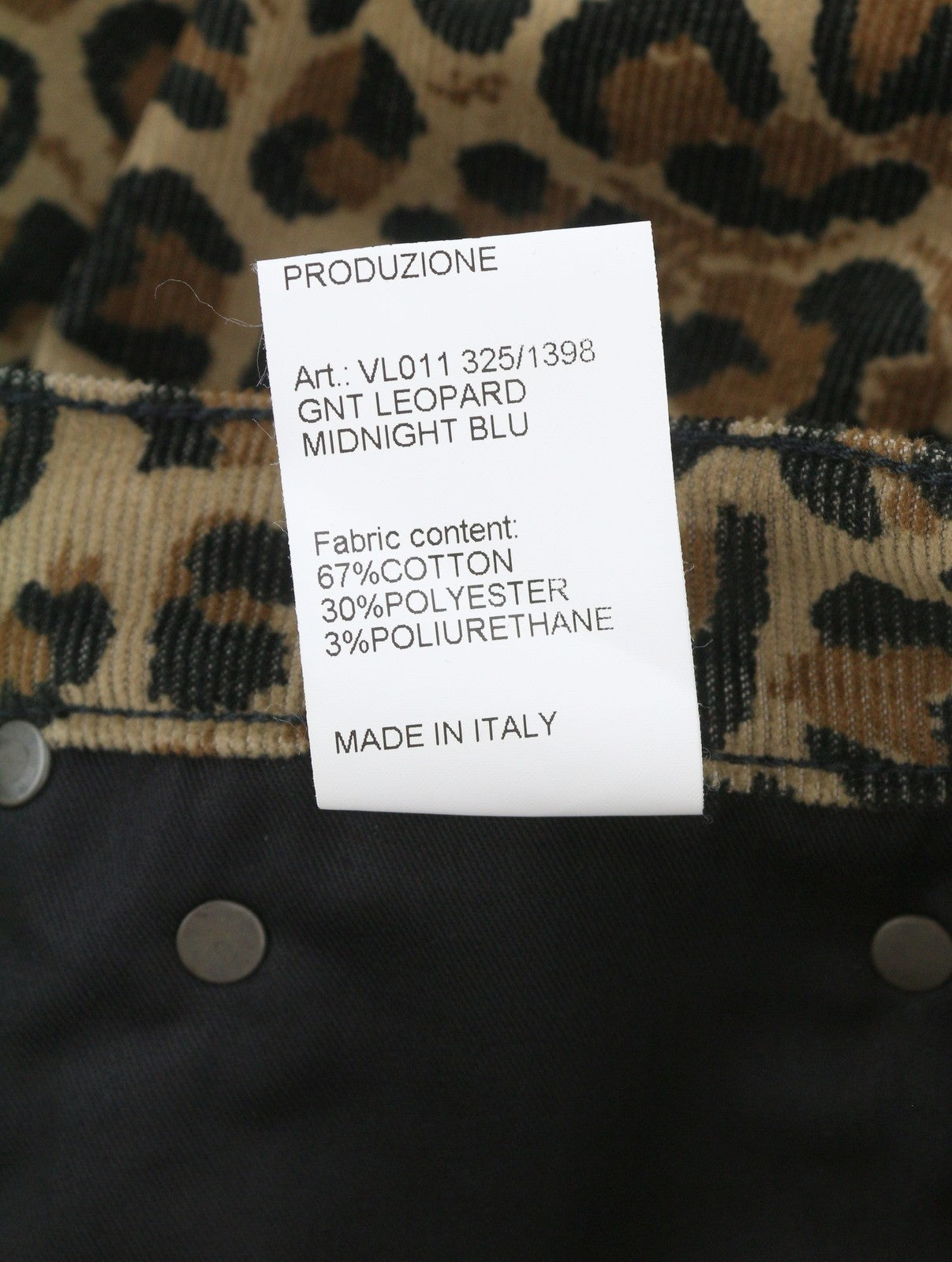 R13 High Rise Skinny Women Trousers W29 Midnight Leopard Corduroy Zip Fly Brown