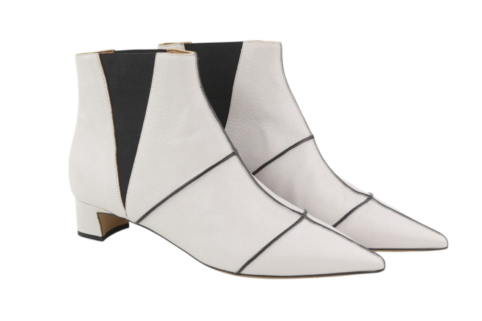 EMPORIO ARMANI X3M311 Women Shoes EU37 White Leather Pointed Toe Ankle Heeled