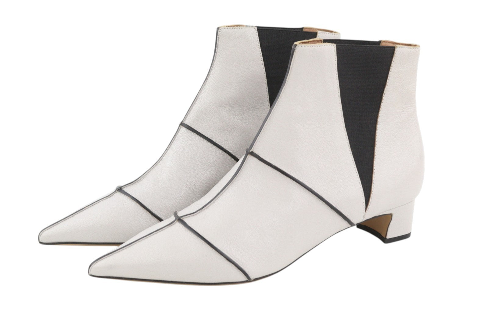 EMPORIO ARMANI X3M311 Women Shoes EU37 White Leather Pointed Toe Ankle Heeled