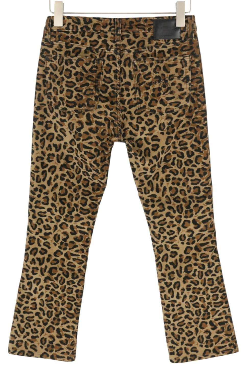 R13 Kick Fit Women Trousers 27 Tan Leopard Skinny Flared Cut Ankle Length Brown