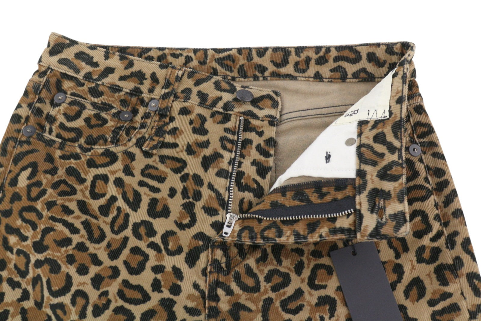 R13 Kick Fit Women Trousers 27 Tan Leopard Skinny Flared Cut Ankle Length Brown