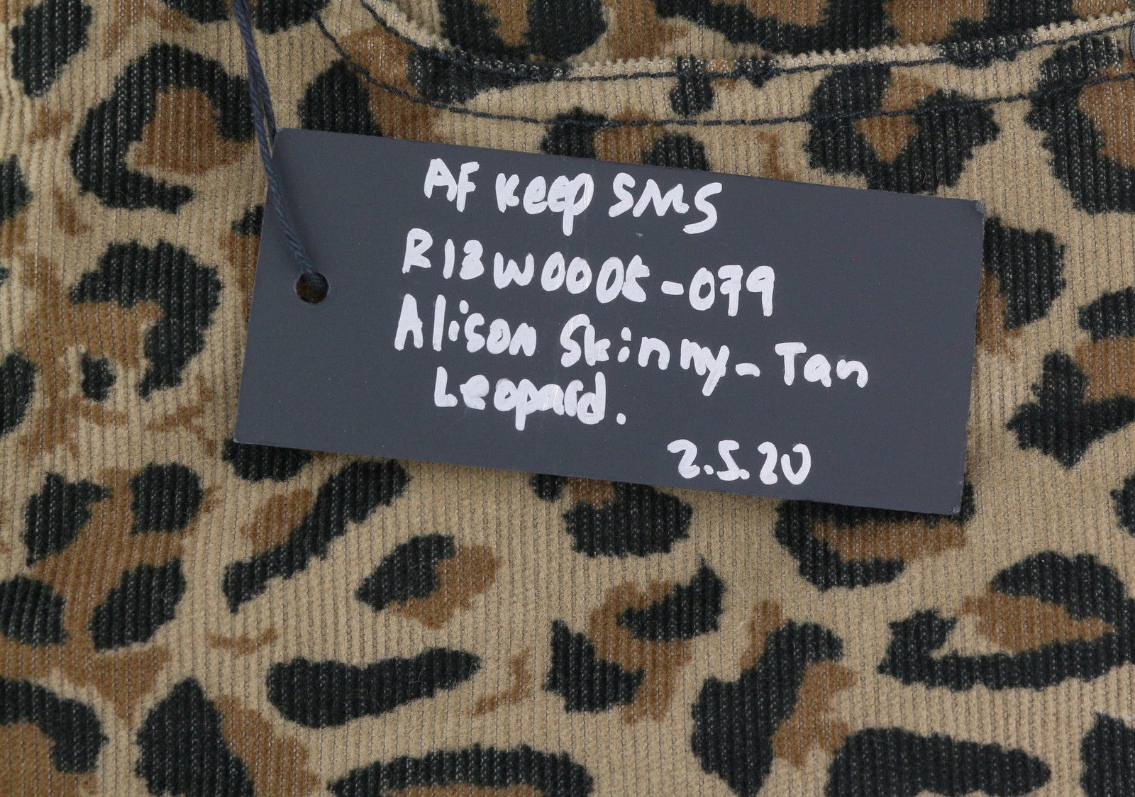 R13 Alison Skinny Women Trousers 27 Tan Leopard Ankle High Rise Corduroy Brown