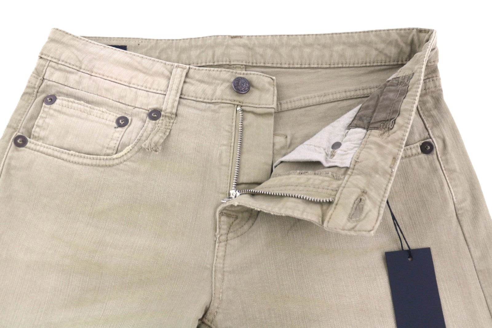 R13 Boy Straight Women Jeans 27 Pebble Stretch Ankle Length Cropped RRP€695