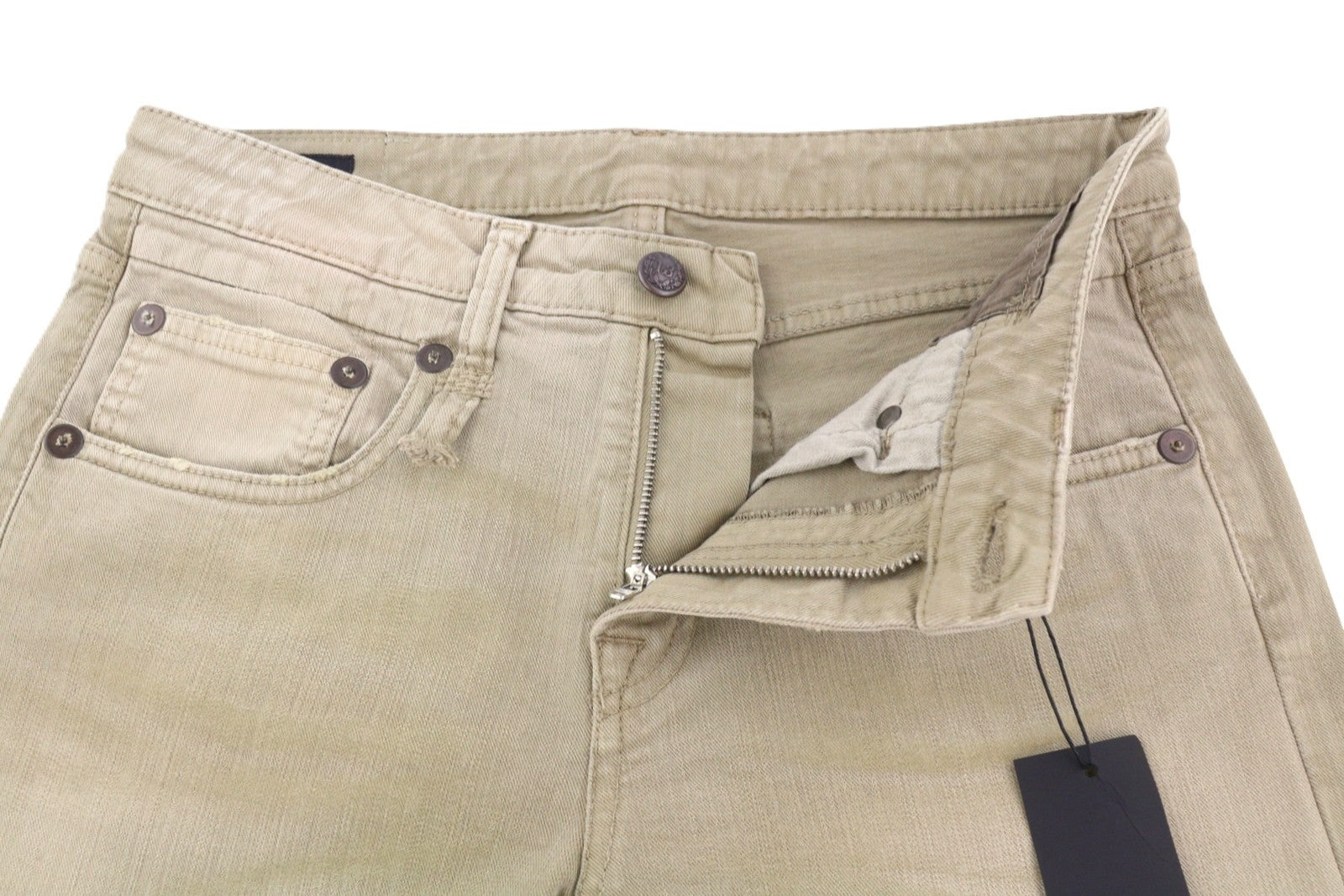 R13 Boy Straight Women Jeans 26 Pebble Stretch Ankle Cropped Faded Brown RRP€695