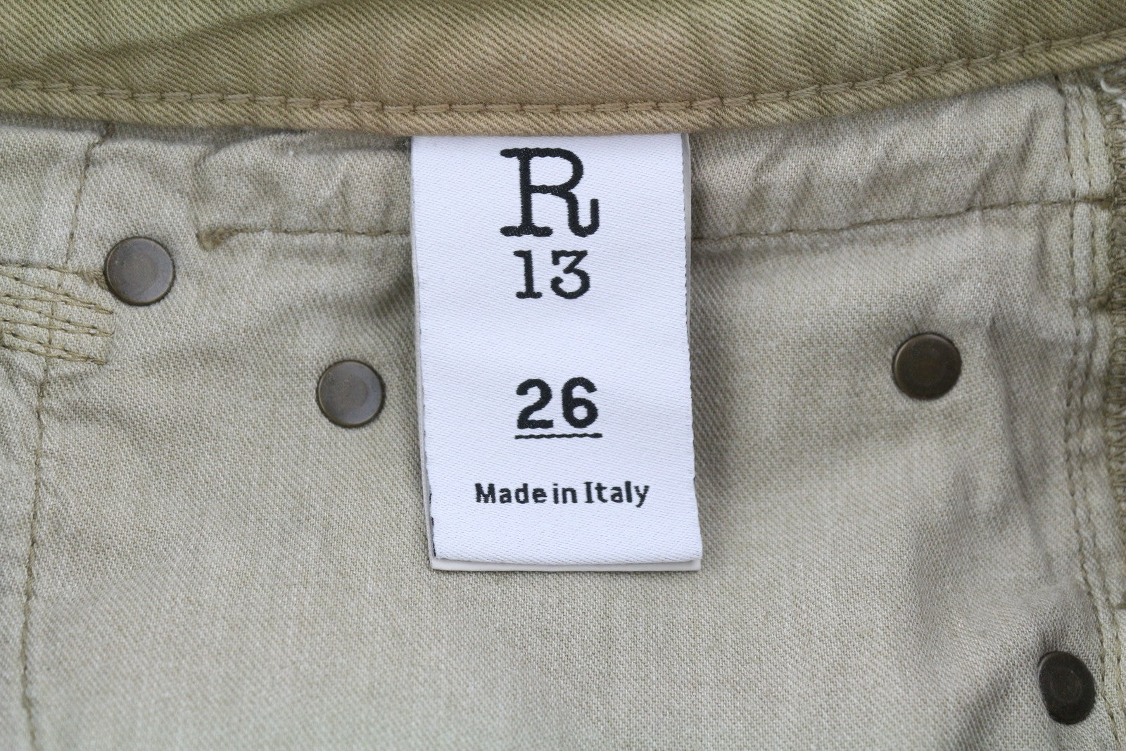 R13 Boy Straight Women Jeans 26 Pebble Stretch Ankle Cropped Faded Brown RRP€695