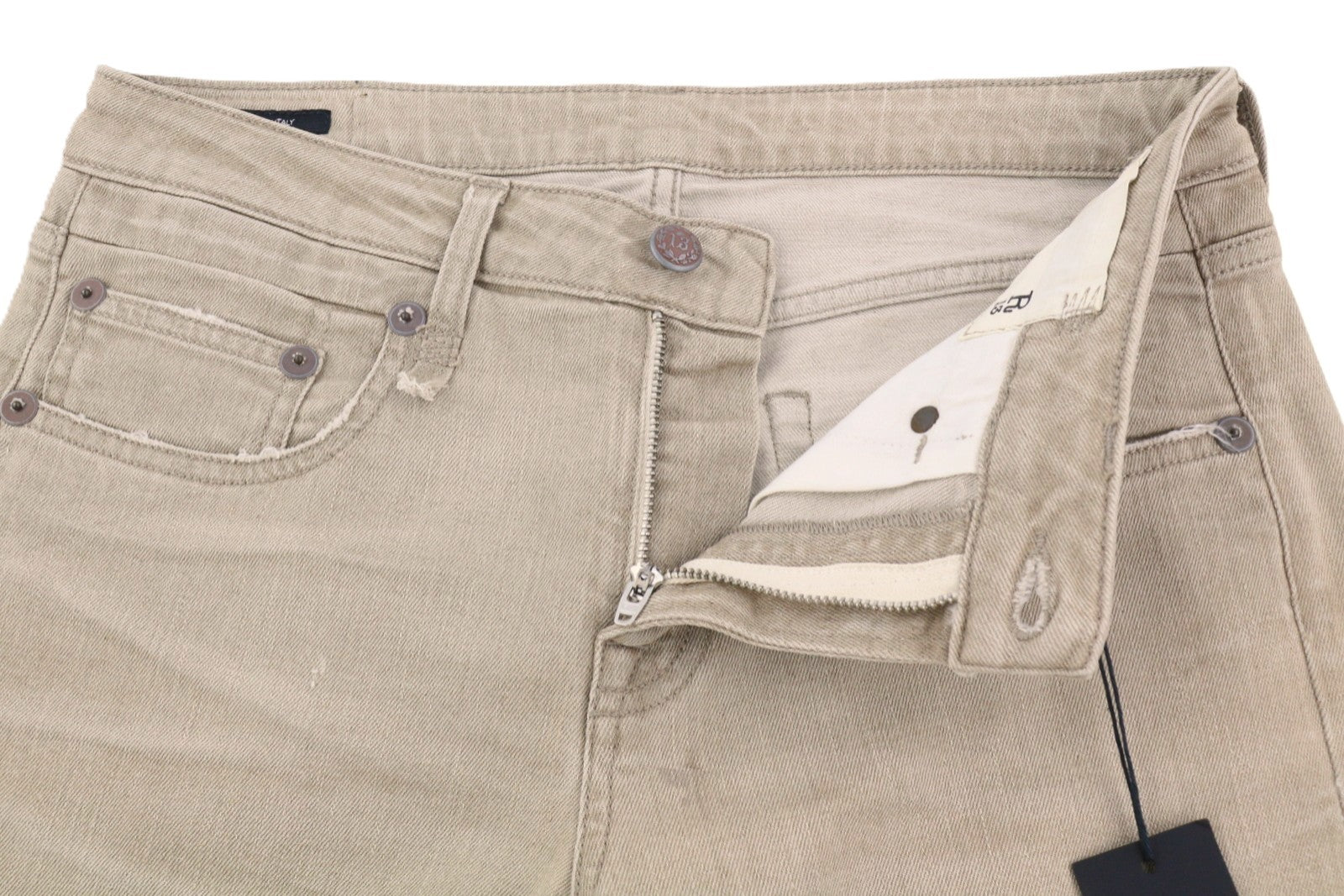 R13 Boy Straight Women Jeans 27 Sand Stretch Ankle Cropped Faded Brown RRP€549