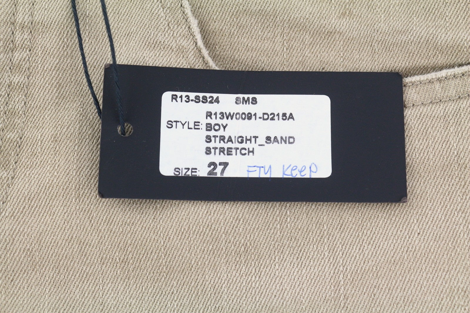 R13 Boy Straight Women Jeans 27 Sand Stretch Ankle Cropped Faded Brown RRP€549