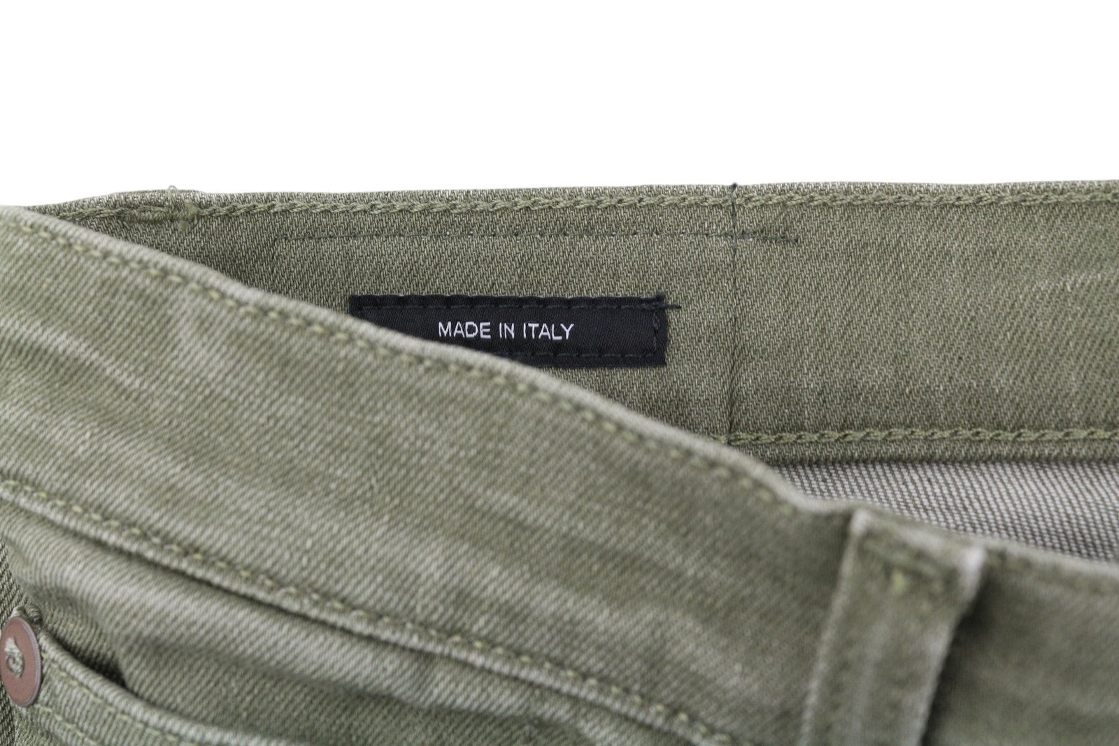 R13 Jane Women Jeans 27 Olive Green Stretch Faded High Rise Straight RRP€549