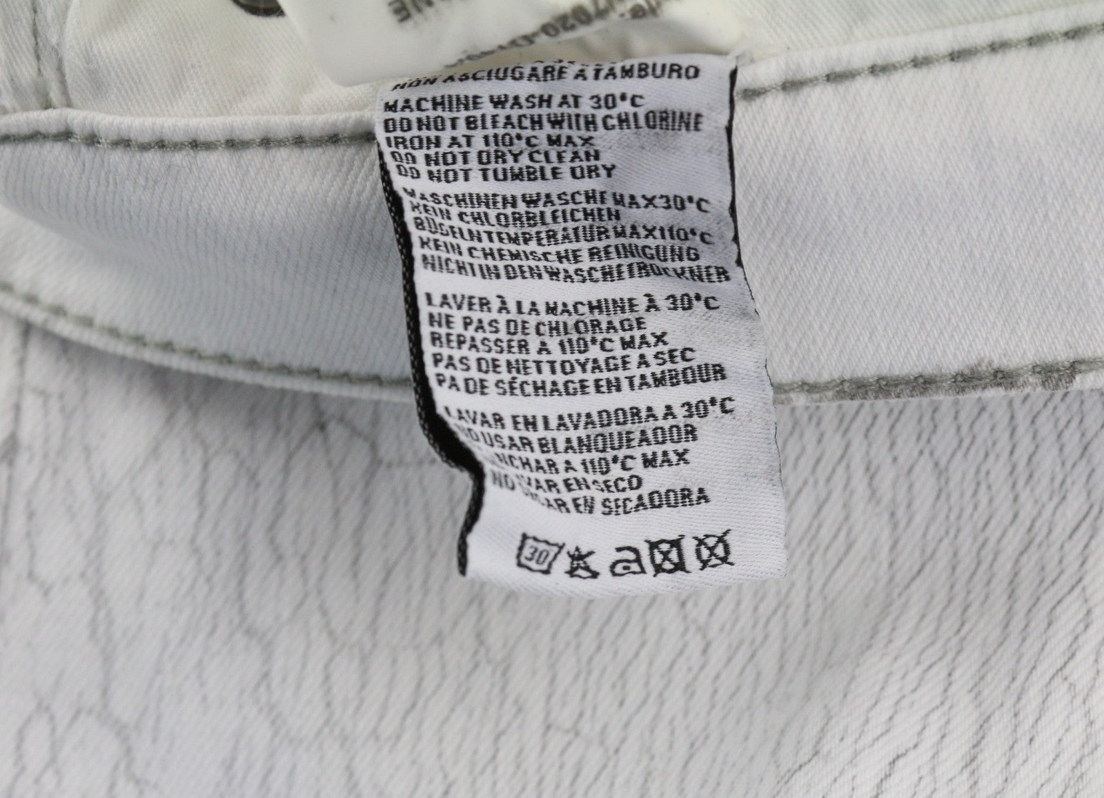 R13 Jane Women Jeans 26 Crackled Grey Slim Straight Fit Stretch Long RRP€870