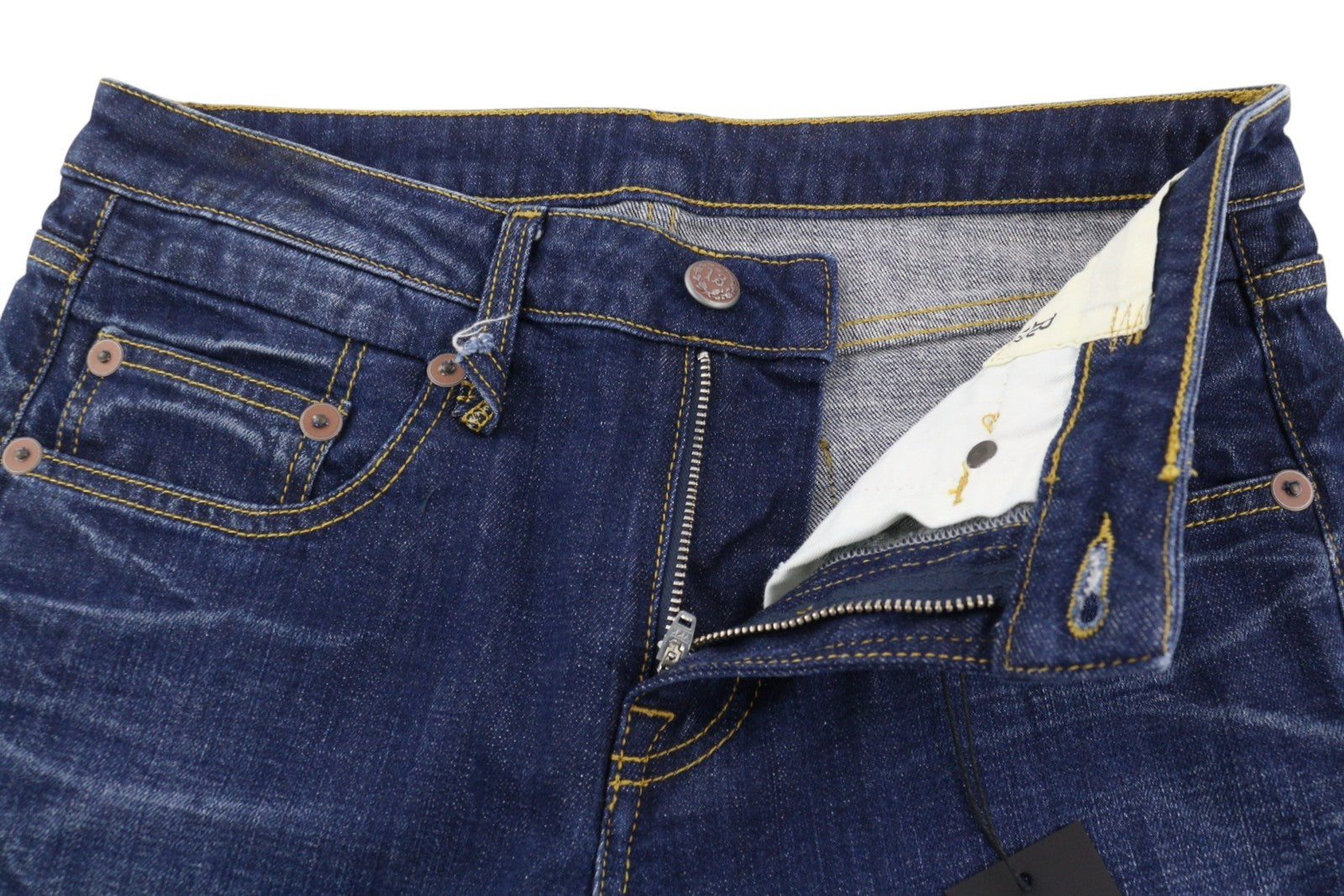 R13 Boy Straight Women Jeans 27 Howell Indigo Uneven Hem Faded Ankle Length