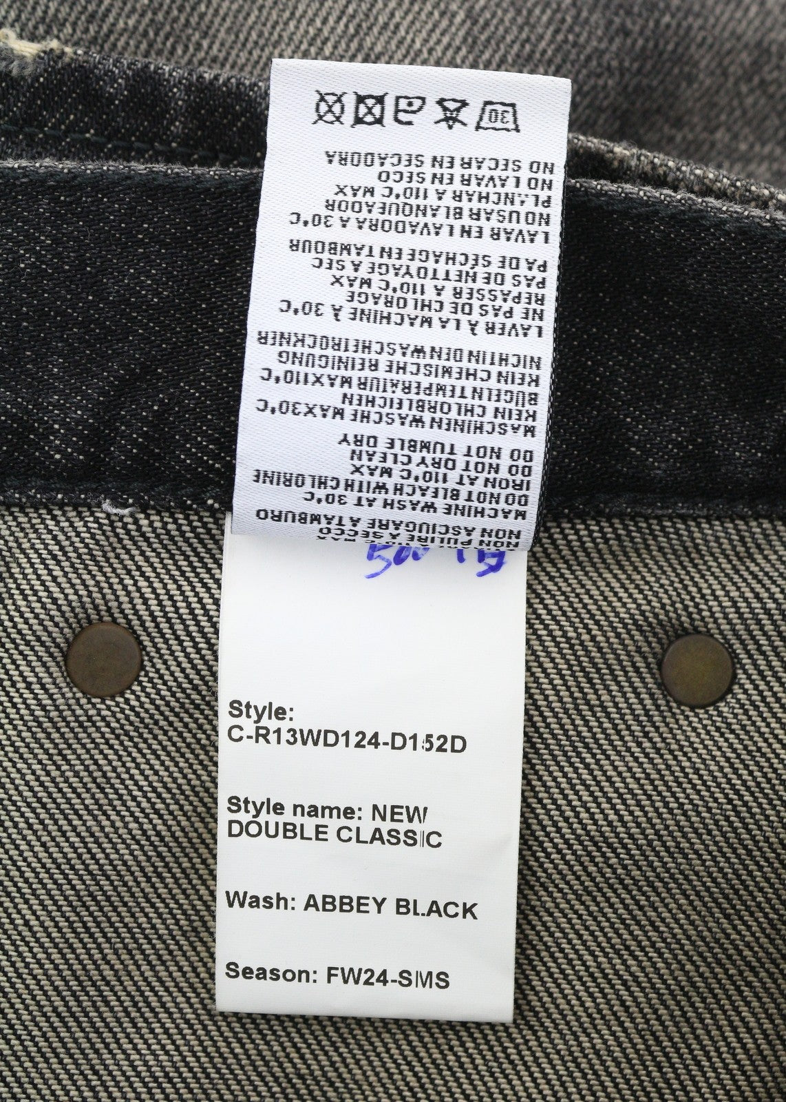 R13 New Double Classic Women Jeans 27 Abbey Black Faded Skirted Straight RRP€750