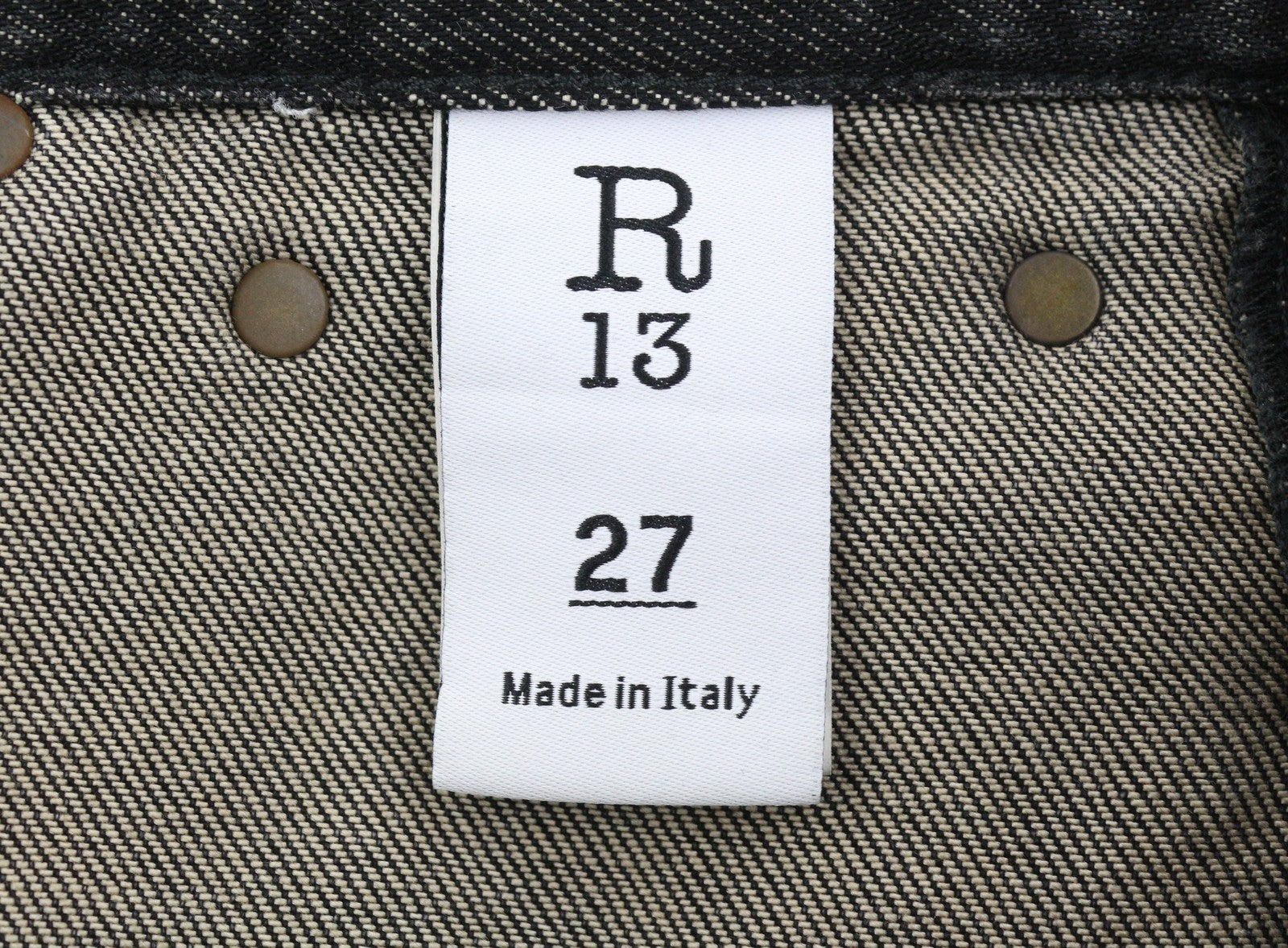 R13 New Double Classic Women Jeans 27 Abbey Black Faded Skirted Straight RRP€750