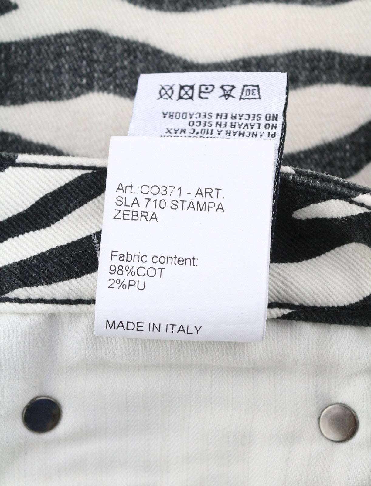 R13 Kick Fit Women Jeans 27 Zebra Print Ankle Length Cropped Flared Fit RRP€499