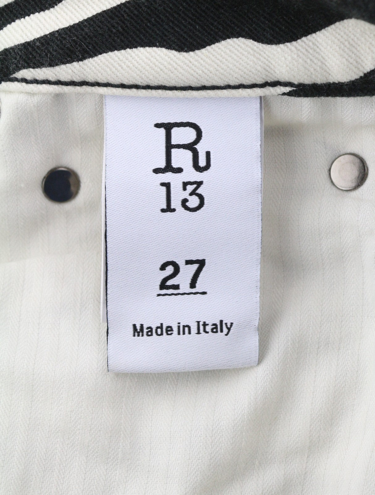 R13 Kick Fit Women Jeans 27 Zebra Print Ankle Length Cropped Flared Fit RRP€499