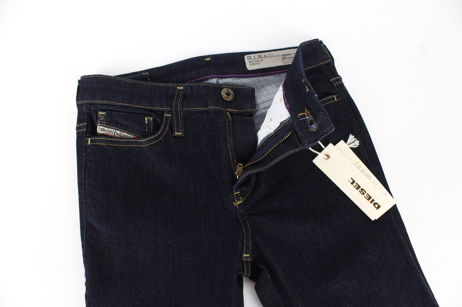 DIESEL Skinzee 0813C Women's Jeans W26/L32 Dark Blue Super Slim Skinny Stretch