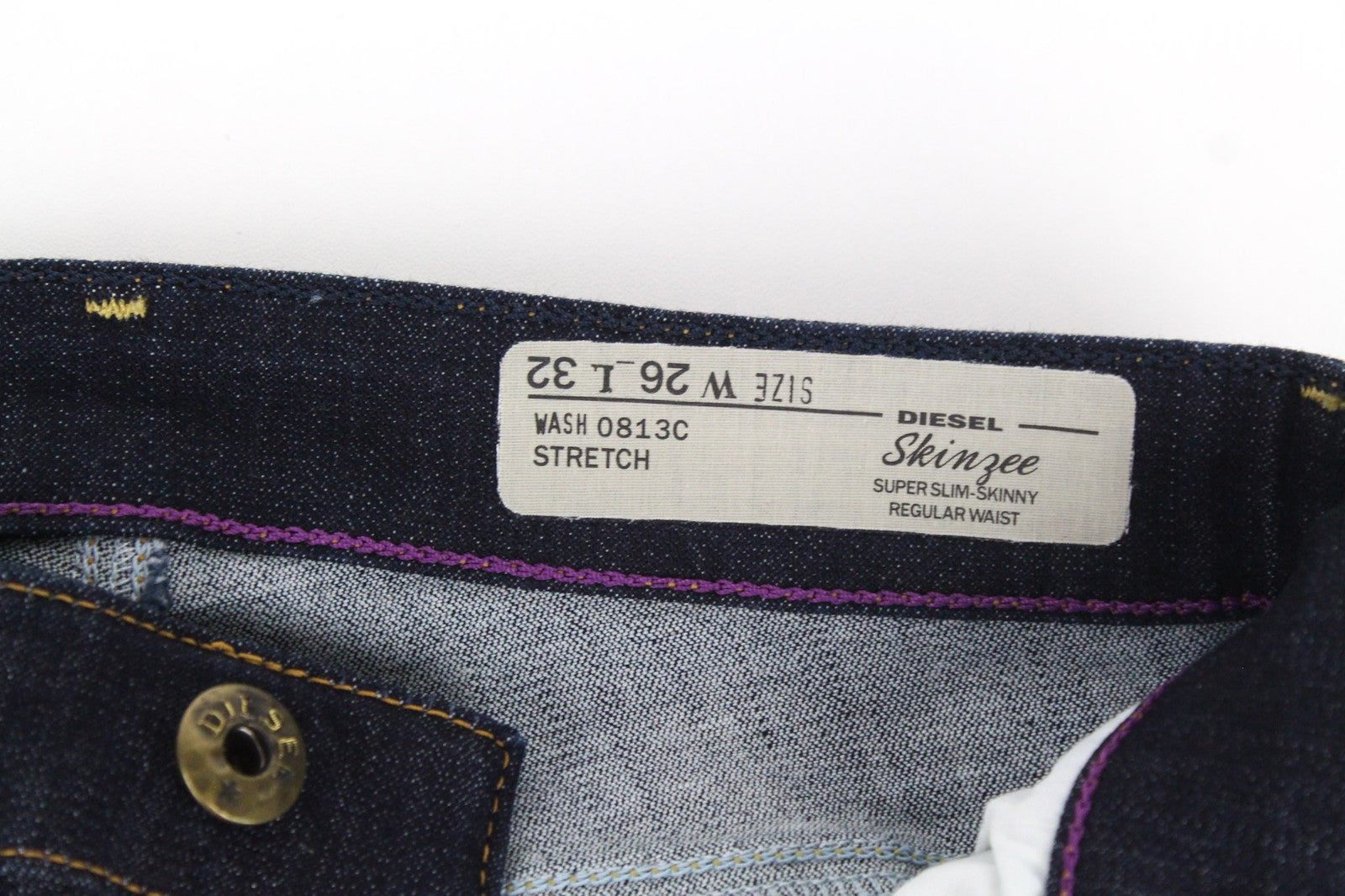 DIESEL Skinzee 0813C Women's Jeans W26/L32 Dark Blue Super Slim Skinny Stretch