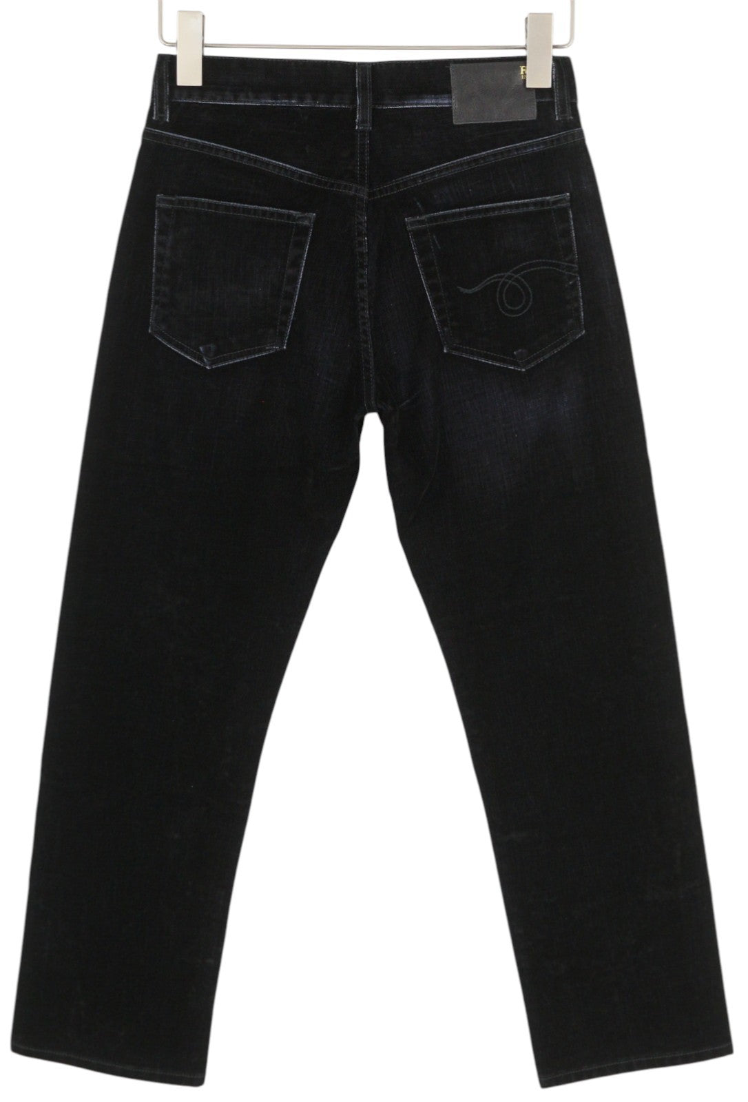 R13 Romeo Women Trousers 24 Flocked Black Velvet Ankle Cropped Straight Zip Fly