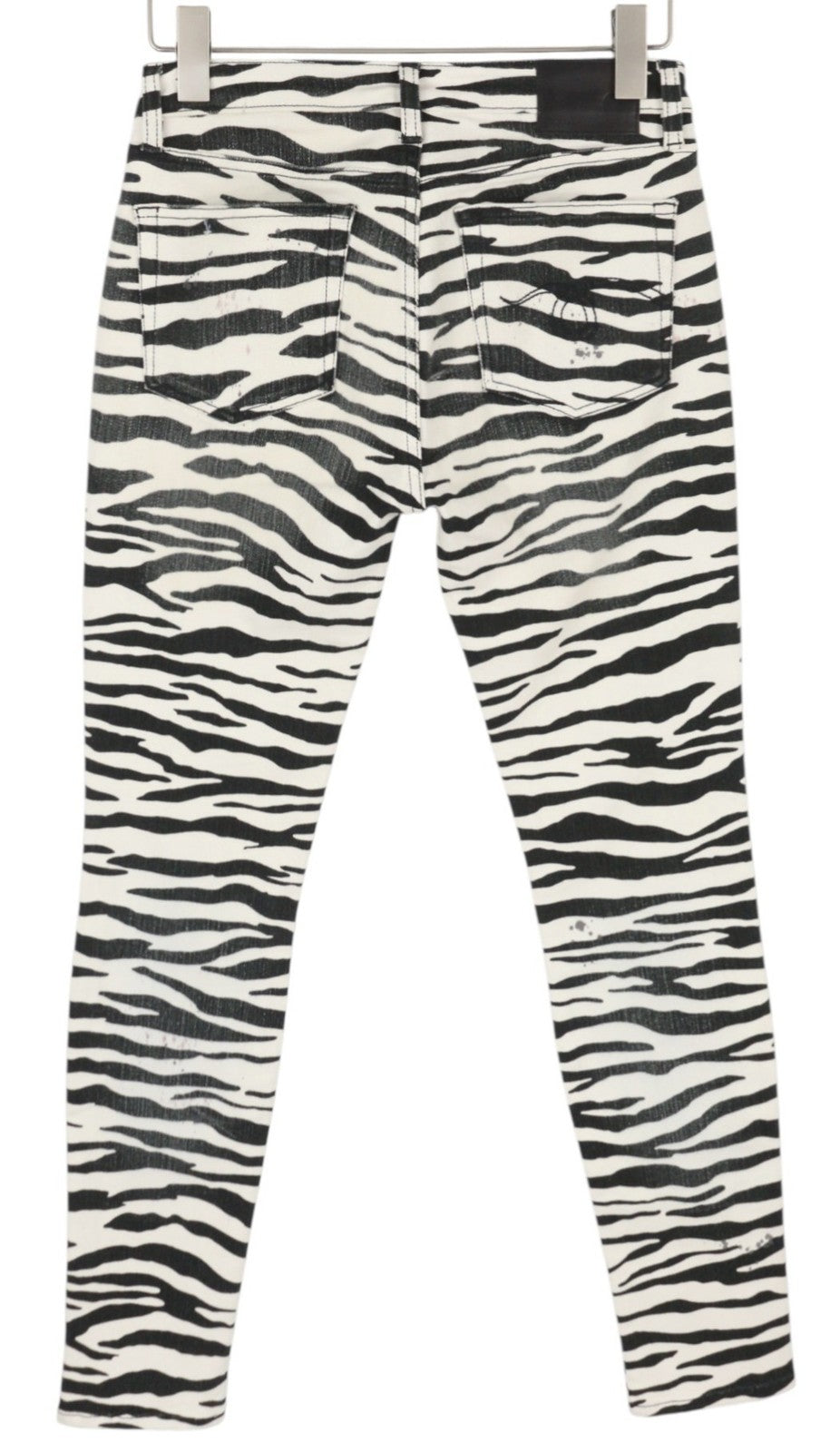R13 Alison Skinny Women Jeans 27 Zebra Print Zip Fly Casual Denim Logo RRP€599